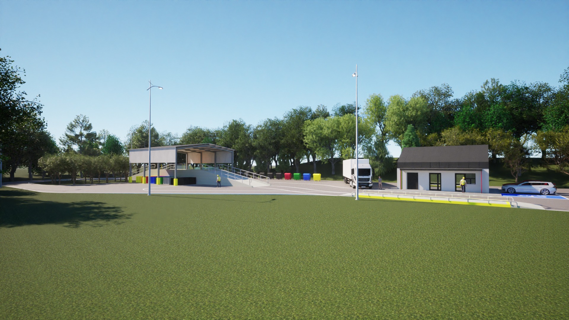 GMINA RZEZAWA. W Borku powstanie nowoczesny Punkt Selektywnej Zbiórki Odpadów Komunalnych (PSZOK) [WIZUALIZACJE]