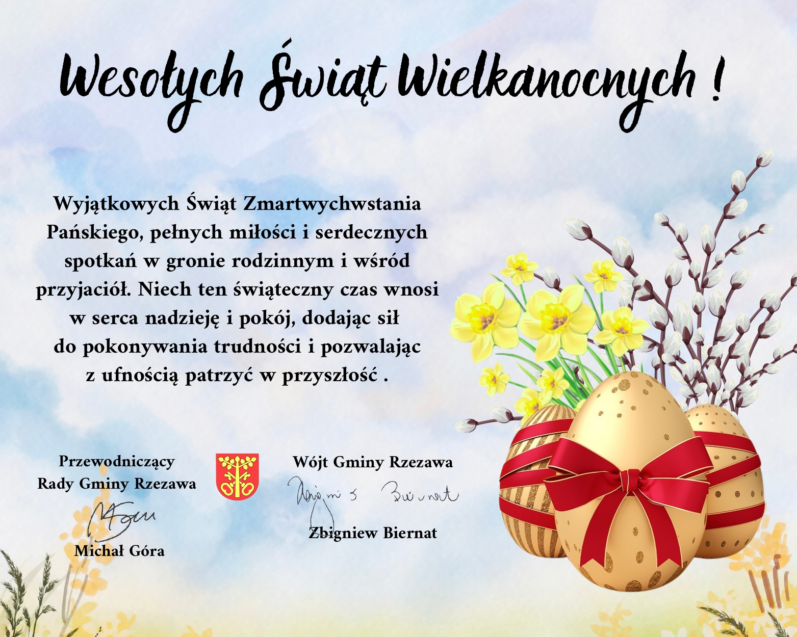 Życzenia świąteczne od Władz Gminy Rzezawa