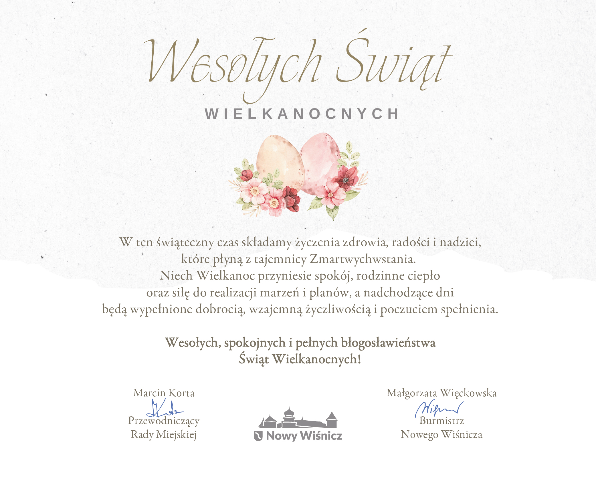 Życzenia świąteczne od Władz Gminy i Miasta Nowy Wiśnicz