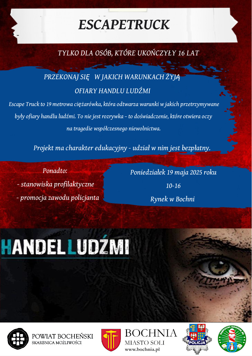 BOCHNIA. Na Rynku w Bochni stanie ciężarówka odtwarzająca warunki, w jakich przetrzymywane były ofiary handlu ludźmi