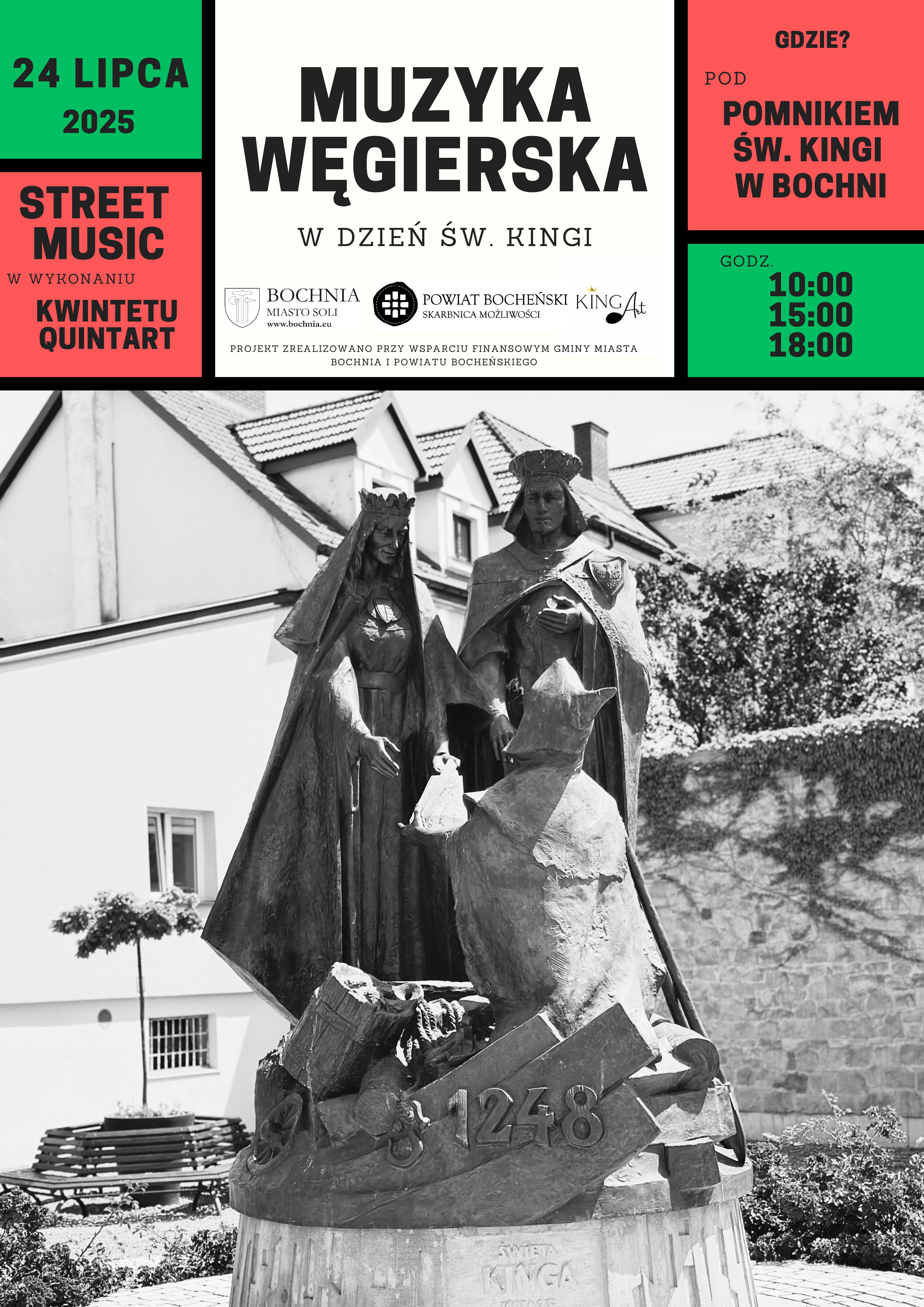 BOCHNIA. W czwartek pod pomnikiem św. Kingi i Bolesława Wstydliwego w Bochni trzy koncerty muzyki węgierskiej