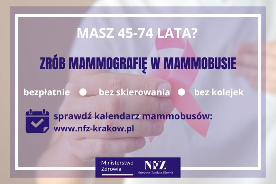 Bezpłatna mammografia – sprawdź, gdzie zatrzyma się mammobus w Powiecie Bocheńskim!