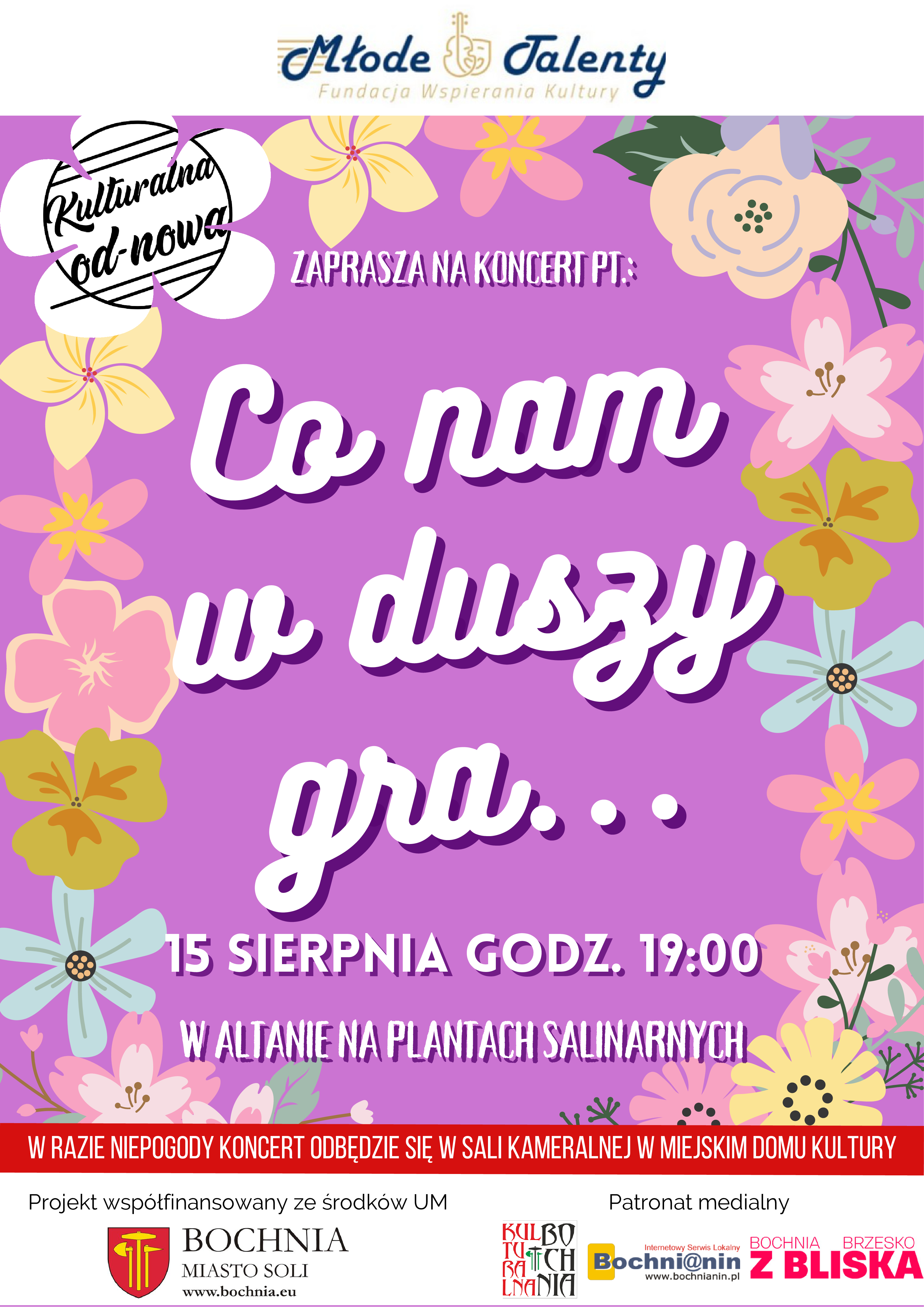 BOCHNIA. W piątek w altanie na Plantach Salinarnych koncert „Co nam w duszy gra”