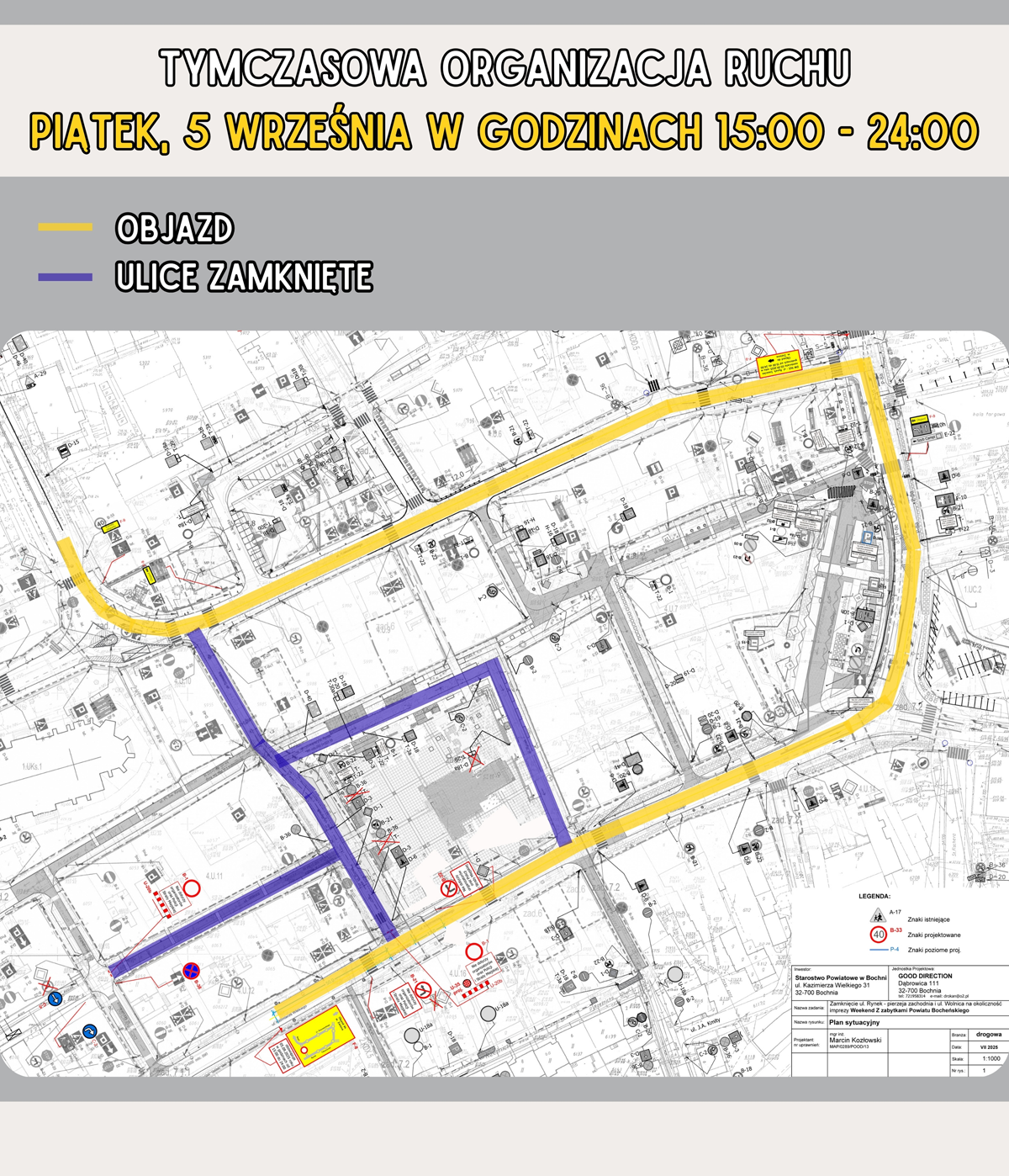 BOCHNIA. Weekend z zabytkami. Zmiana organizacji ruchu w centrum miasta [MAPA]
