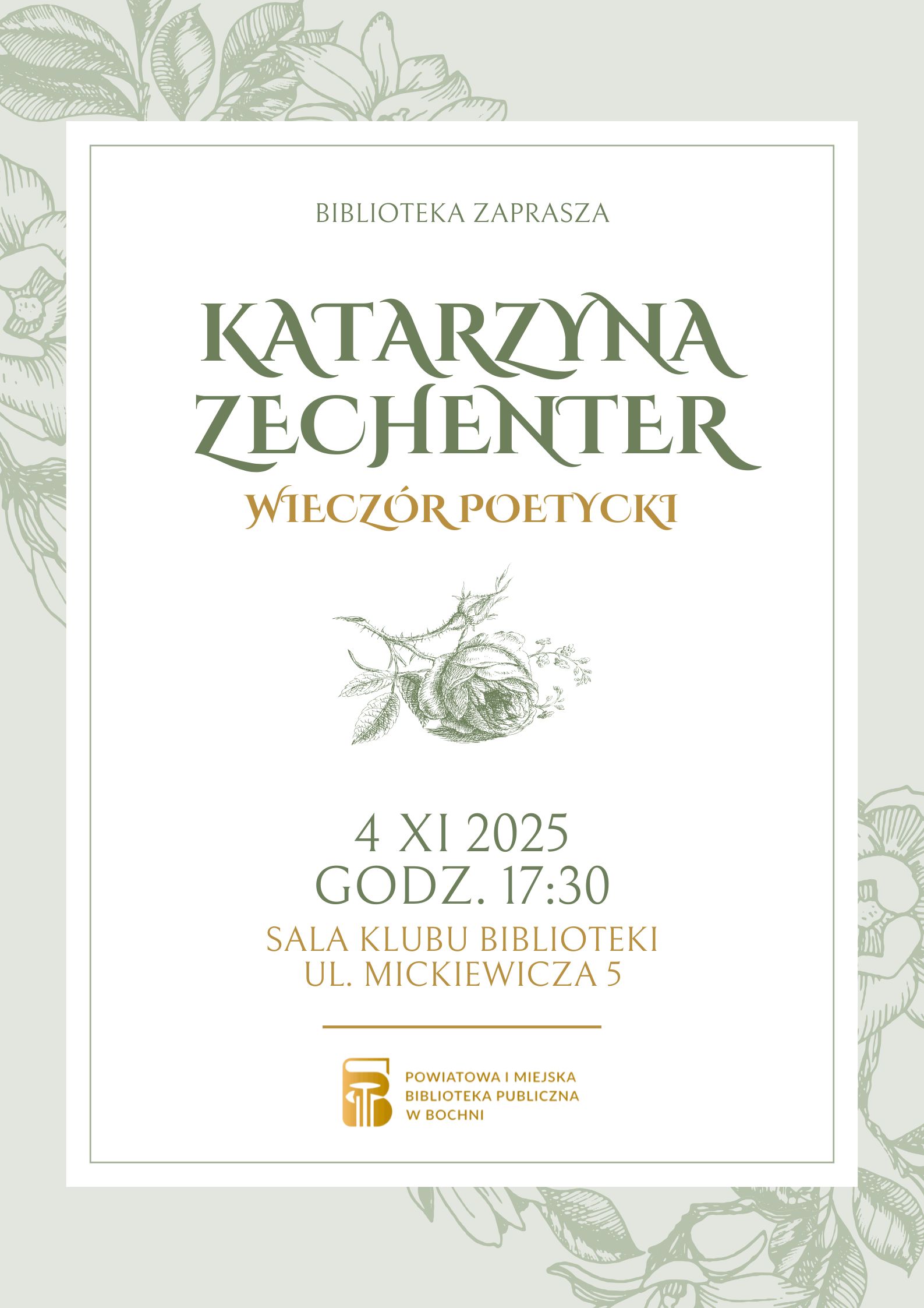 BOCHNIA. We wtorek wieczór poetycki Katarzyny Zechenter