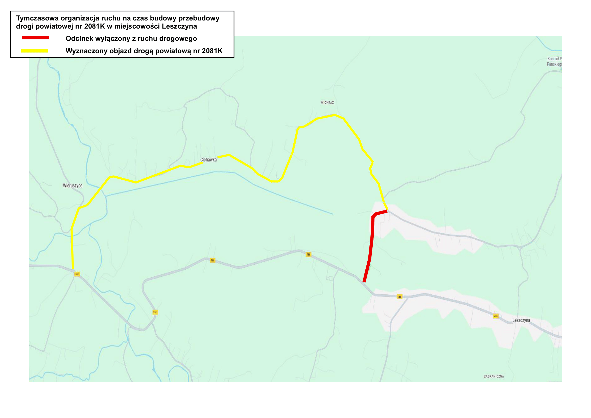 LESZCZYNA. Roboty drogowe na odcinku 400 metrów. Wyznaczono objazd