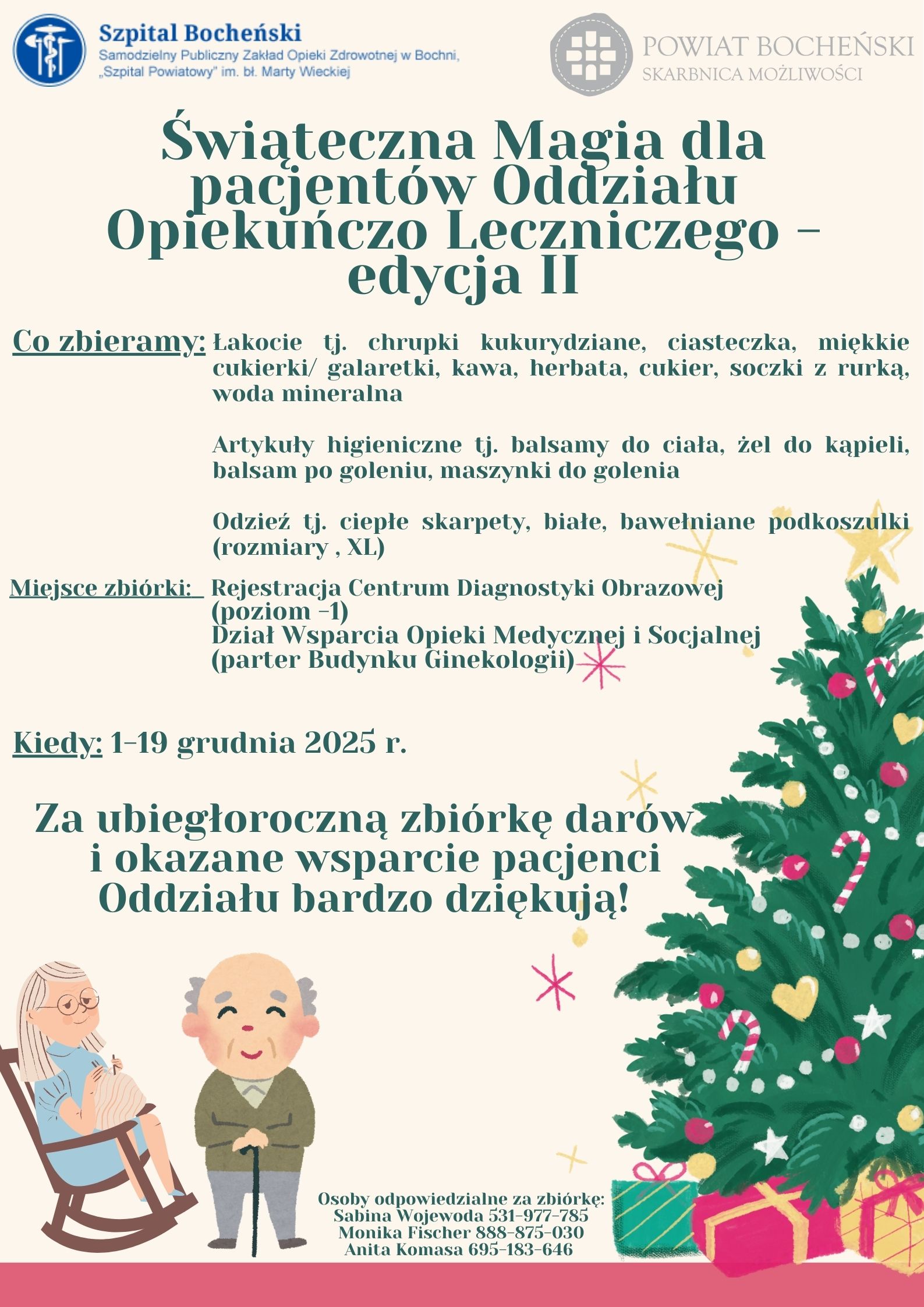 BOCHNIA. Świąteczna akcja dla pacjentów Oddziału Opiekuńczo-Leczniczego w Bochni