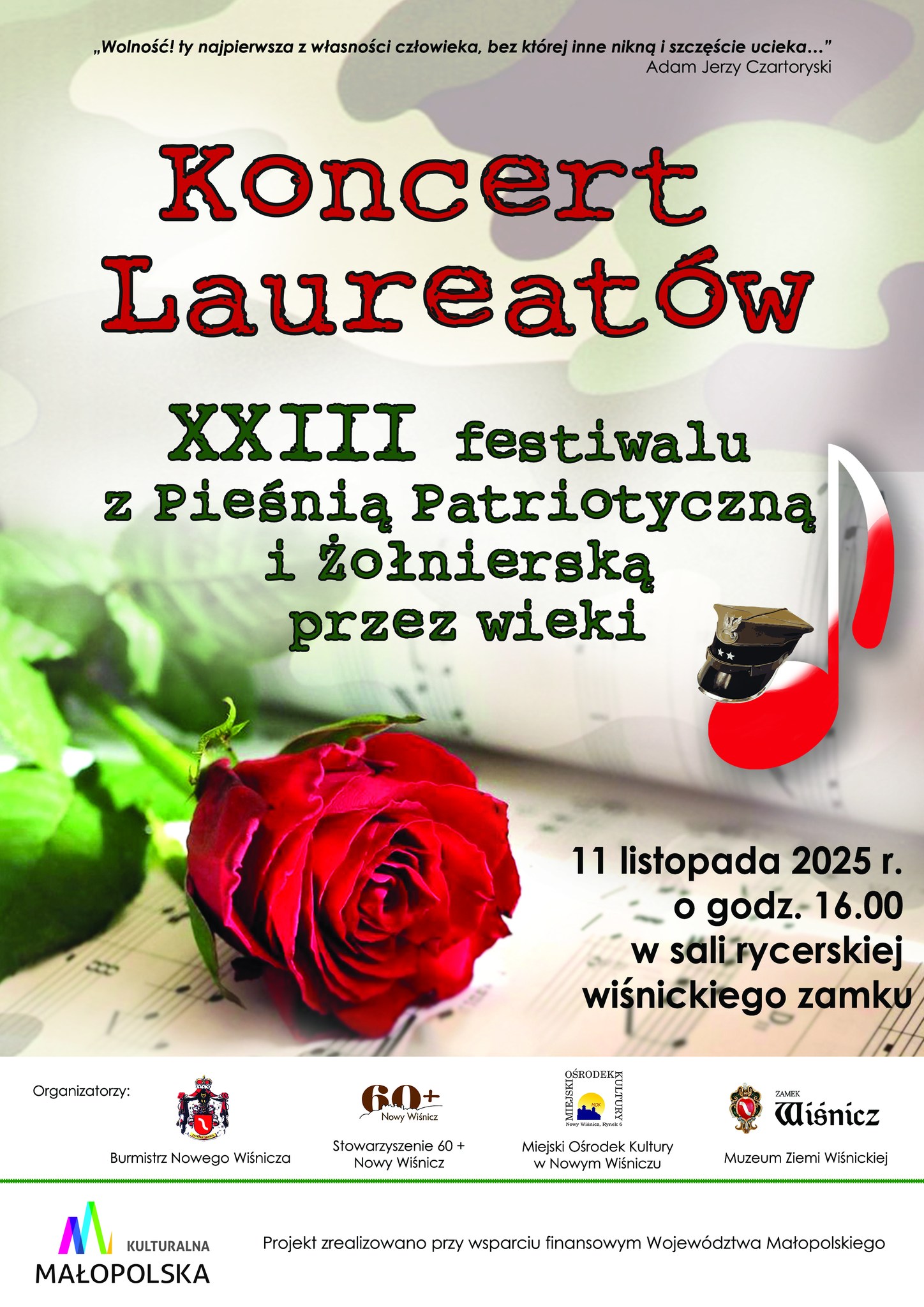 NOWY WIŚNICZ. Koncert laureatów XXIII Festiwalu „Z pieśnią patriotyczną i żołnierską przez wieki”
