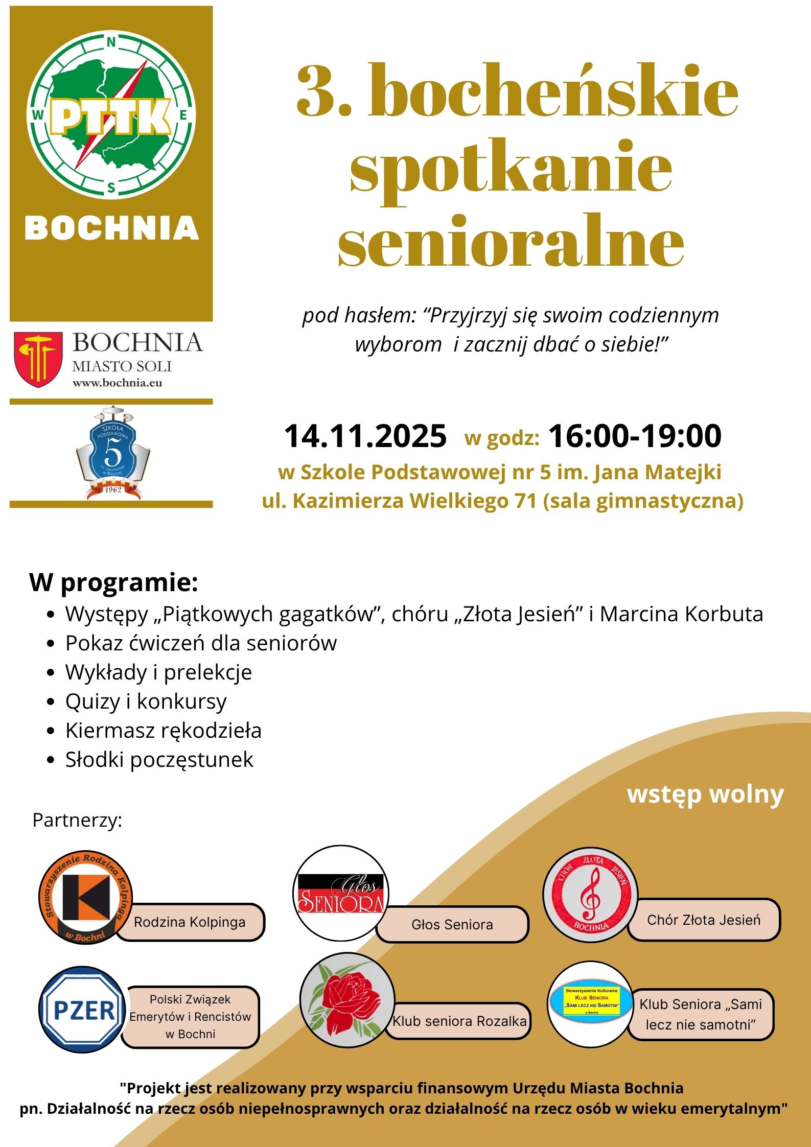 BOCHNIA. 14 listopada w Szkole Podstawowej nr 5 Bocheńskie Spotkanie Senioralne [PROGRAM]