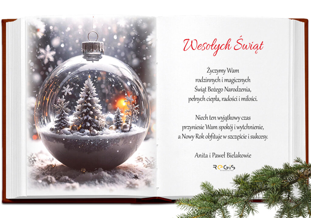 Życzenia Świąteczne od Anity i Pawła Bielaków właścicieli Wydawnictwa Regis
