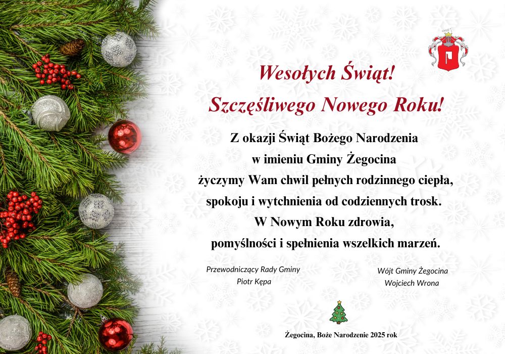 Życzenia Świąteczne od Władz Gminy Żegocina
