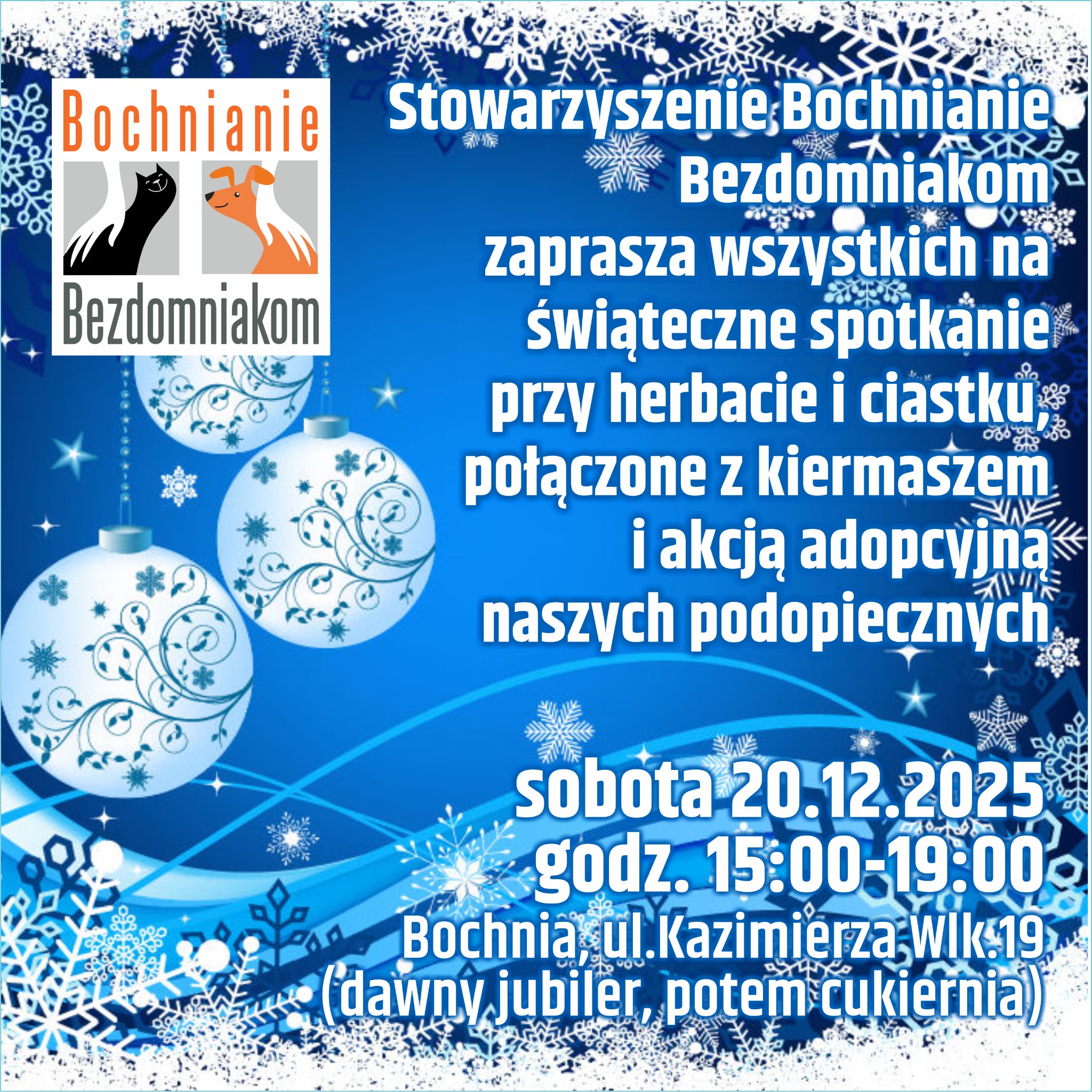 BOCHNIA. Świąteczne Spotkanie Stowarzyszenia Bochnianie Bezdomniakom