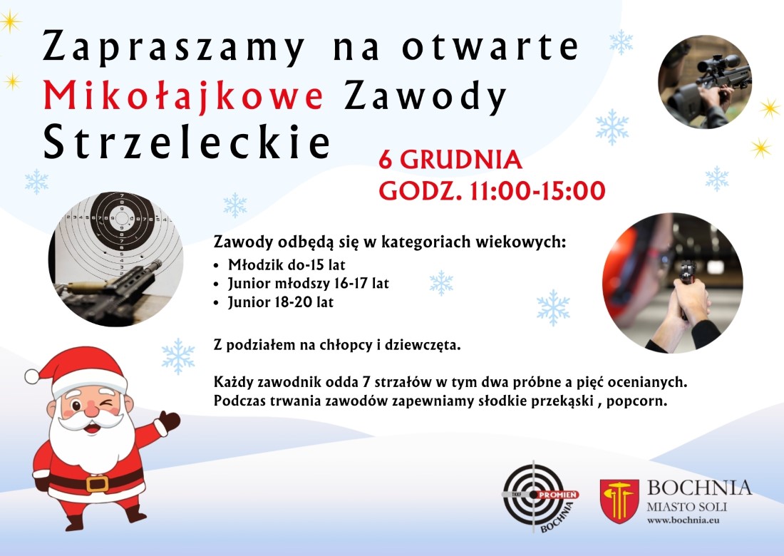 BOCHNIA. W sobotę Mikołajkowe Zawody Strzeleckie w Klubie „Promień Bochnia”