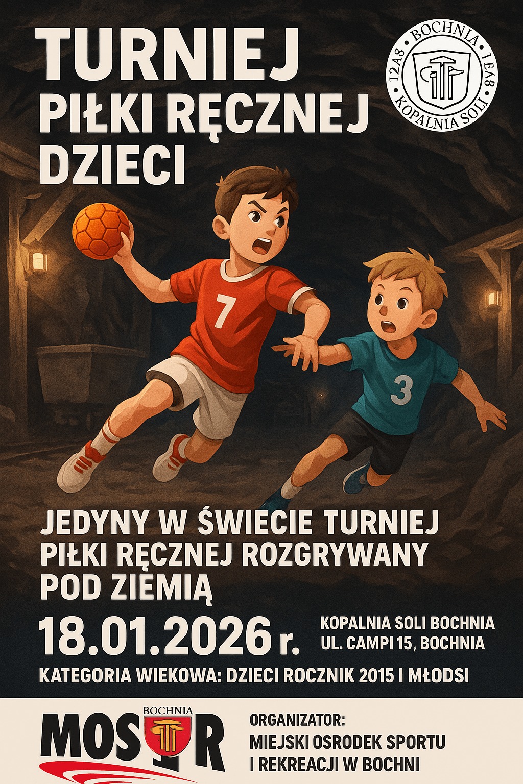 BOCHNIA. W niedzielę jedyny na świecie Noworoczny Turniej Piłki manualnej Dzieci rozgrywany pod ziemią