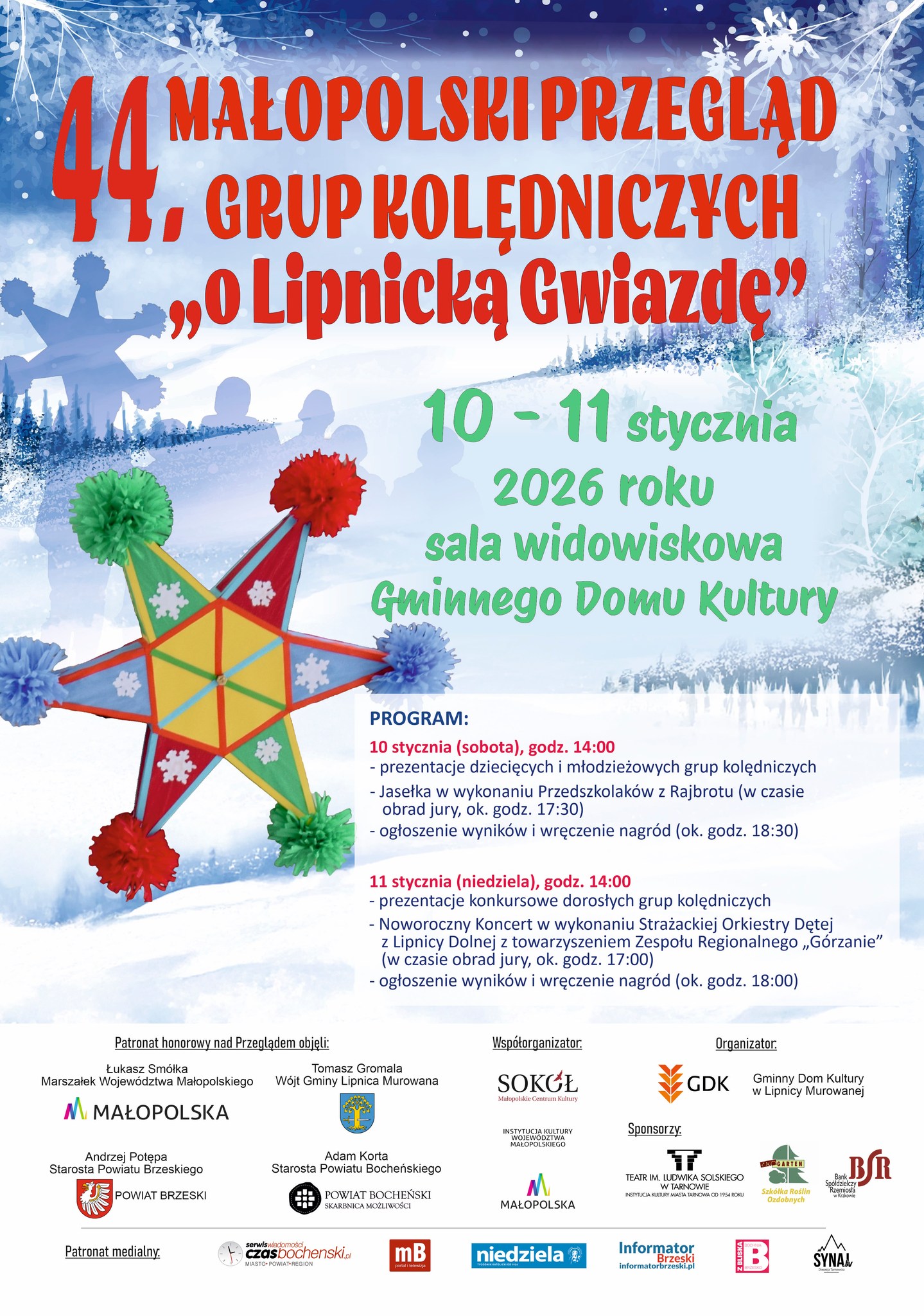 LIPNICA MUROWANA. W sobotę i niedzielę 44. Małopolski Przegląd Grup Kolędniczych „O Lipnicką Gwiazdę”