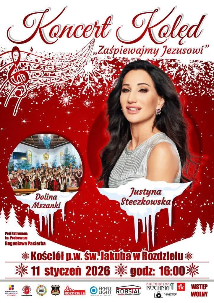 GMINA ŻEGOCINA. W niedzielę w Rozdzielu Justyna Steczkowska zaśpiewa kolędy
