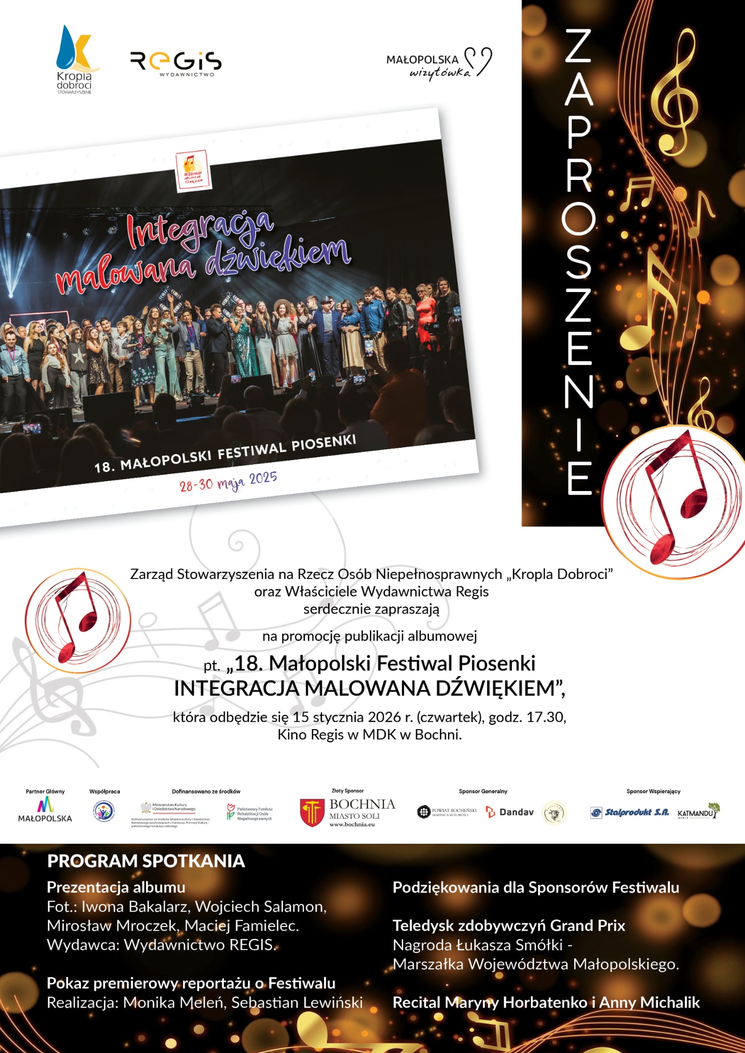 BOCHNIA. Promocja albumu podsumowującego 18. Małopolski Festiwal Piosenki „Integracja malowana dźwiękiem” w Bochni