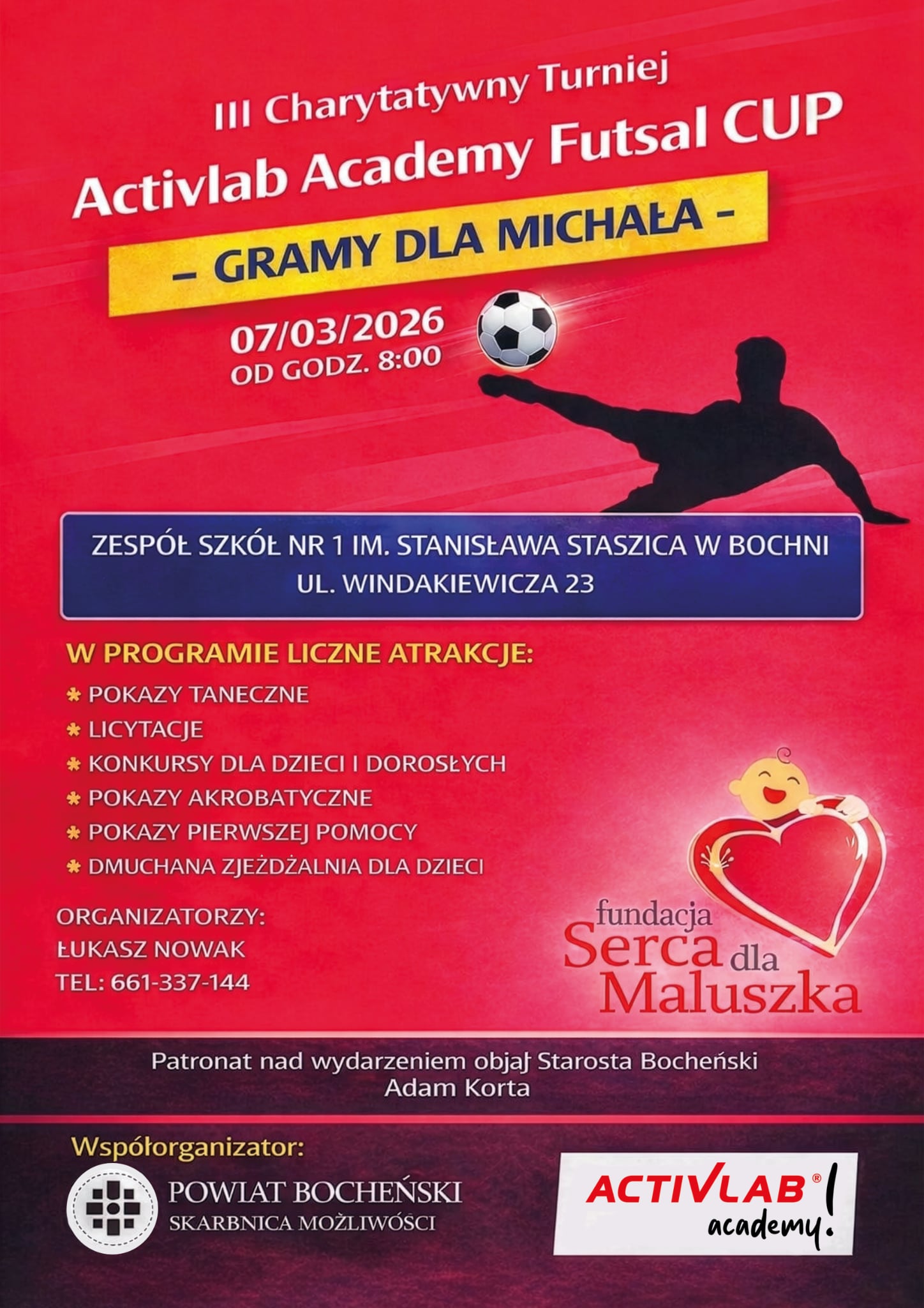 BOCHNIA. III Charytatywny Turniej Piłki Halowej aby wesprzeć leczenie 14-miesięcznego Michała