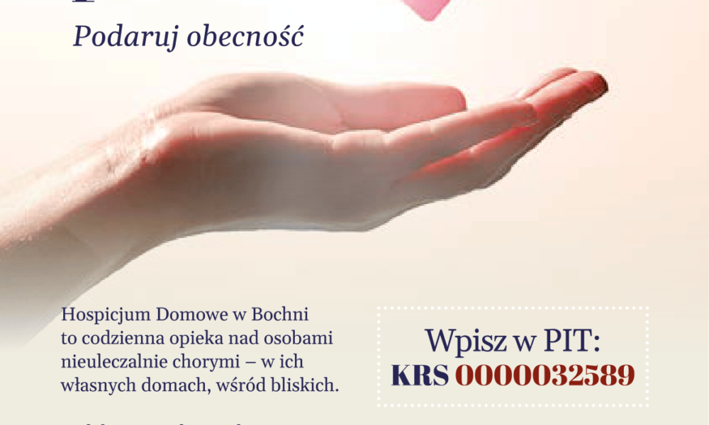 BOCHNIA. 1,5% podatku – obecność, która daje ulgę. Hospicjum Domowe w Bochni prosi o wsparcie.