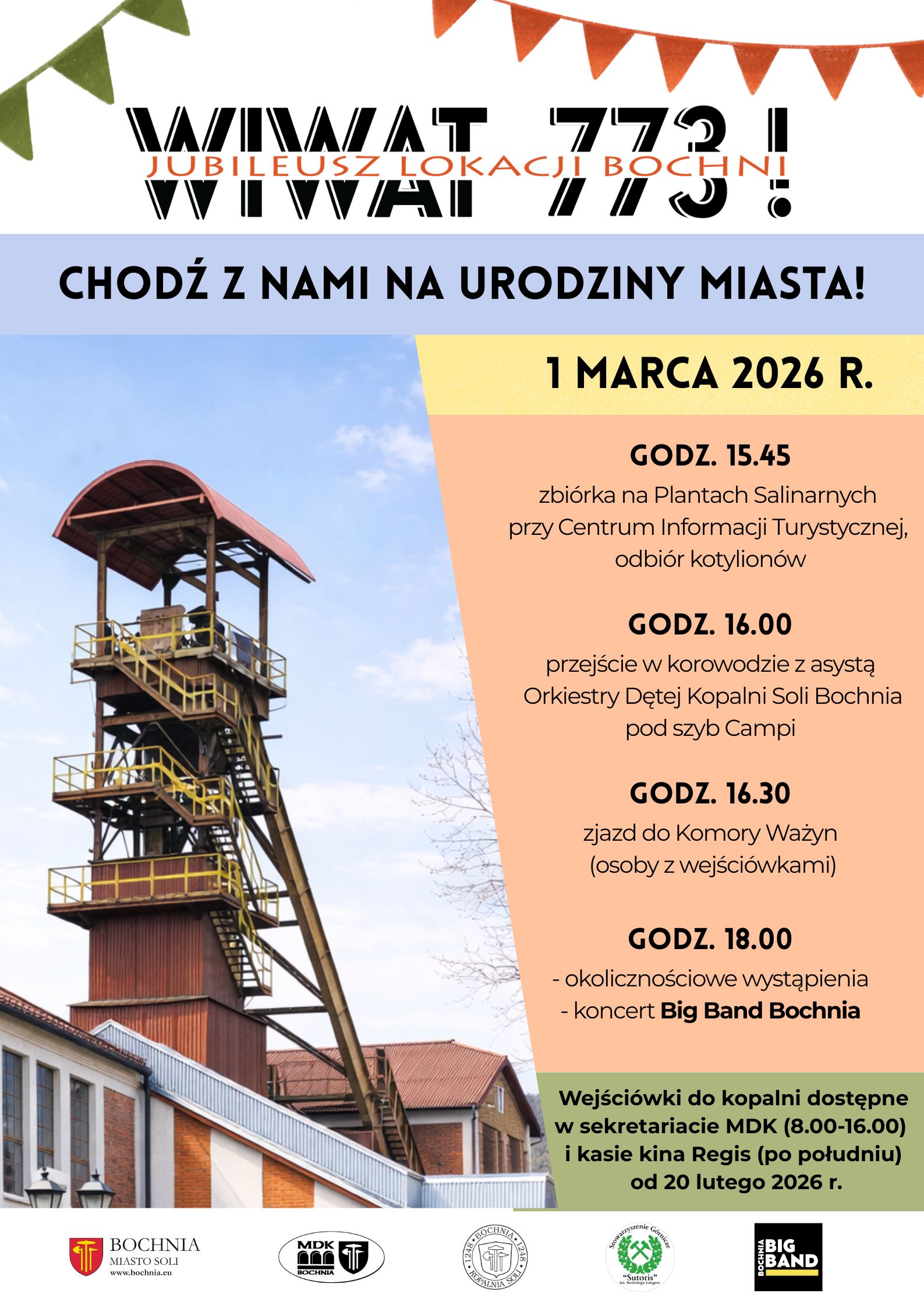 BOCHNIA. 1 marca urodziny Bochni. Będzie korowód i koncert w kopalni
