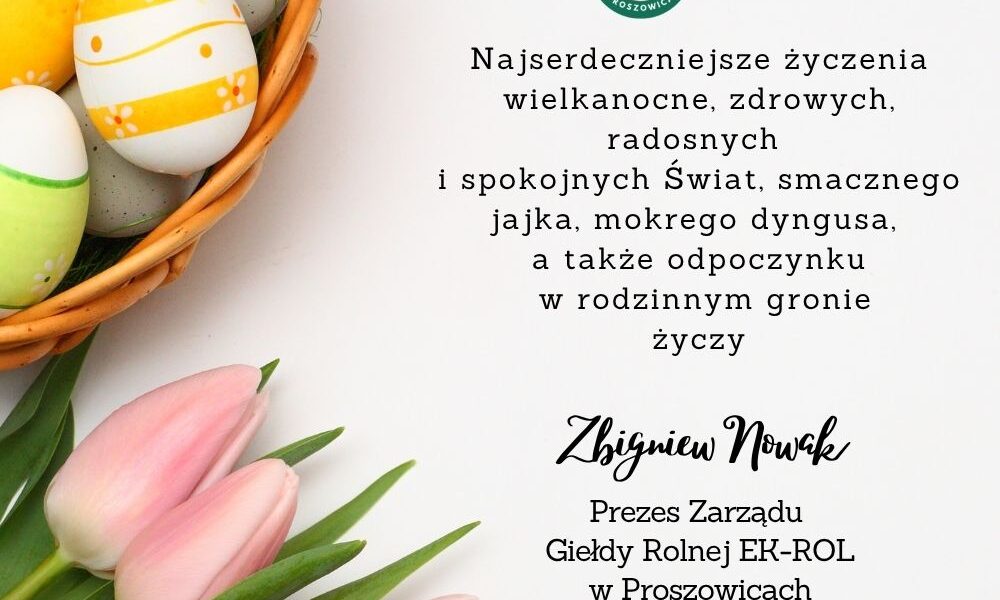 Życzenia świąteczne od Zbigniewa Nowaka prezesa Zarządu Giełdy Rolnej EK-ROL w Proszowicach