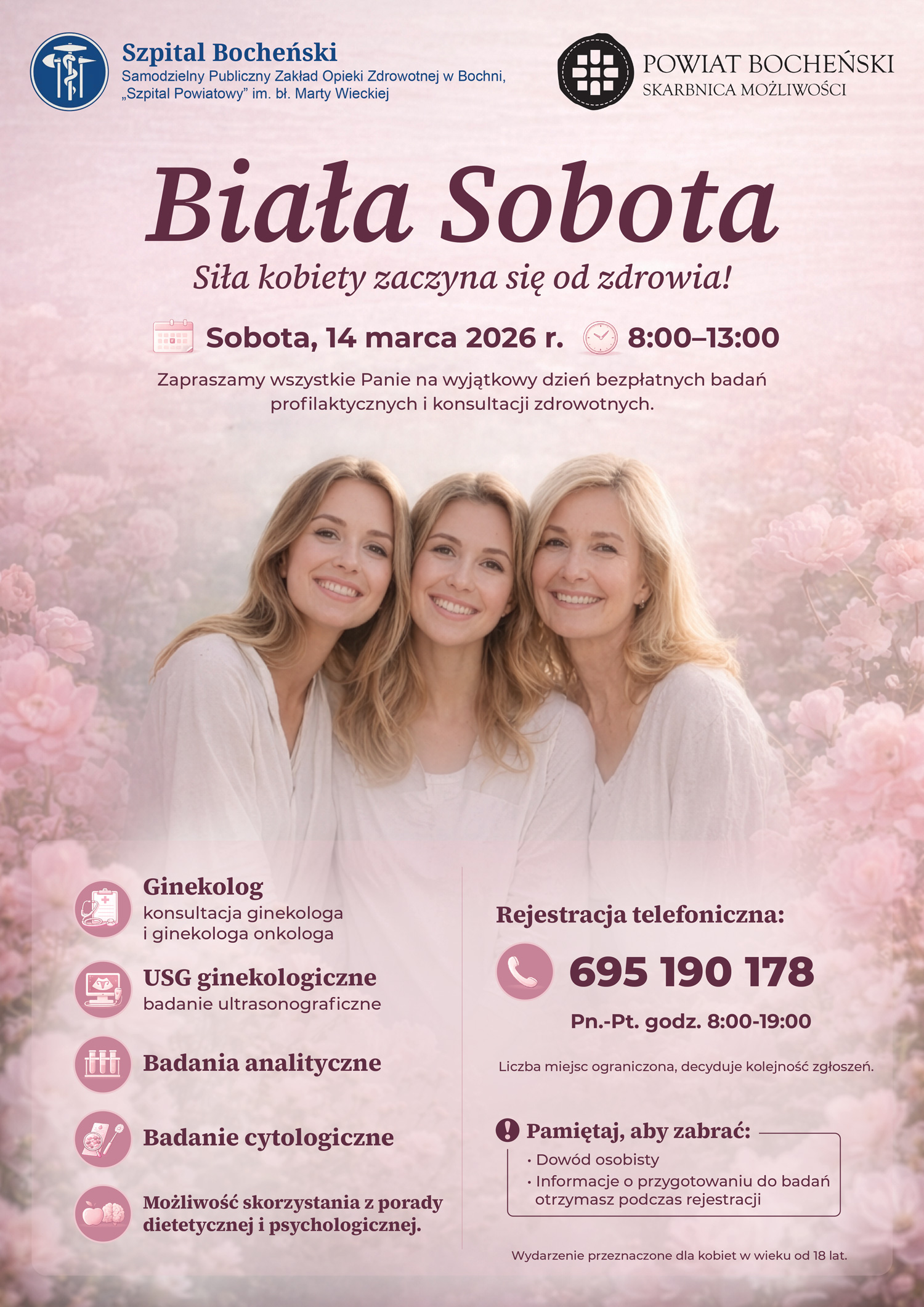 BOCHNIA. „Siła kobiety zaczyna się od zdrowia” czyli Biała Sobota w bocheńskim szpitalu