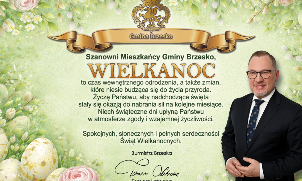 Życzenia świąteczne od Tomasza Latochy Burmistrza Brzeska