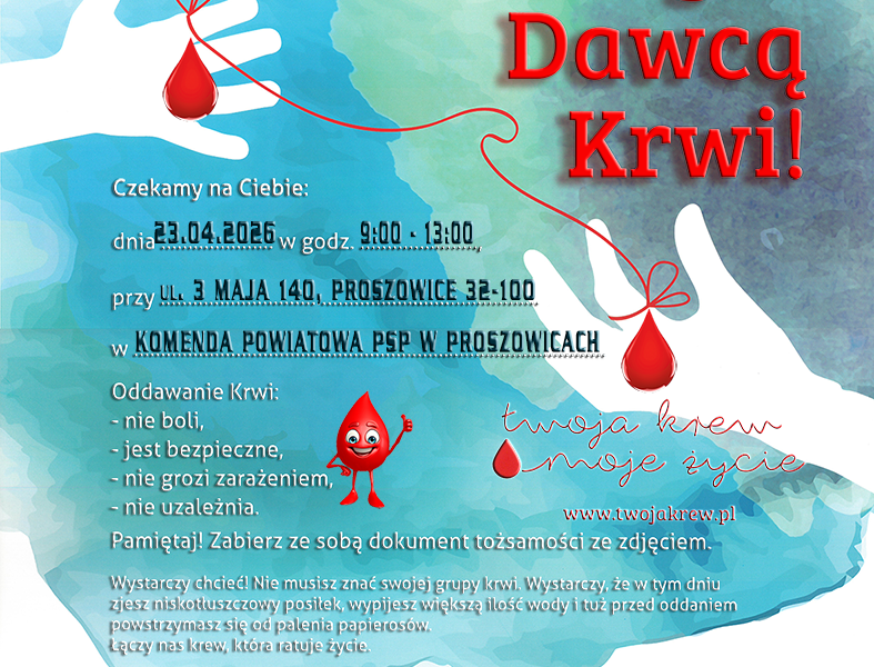 PROSZOWICE. Strażacy zachęcają do akcji krwiodawstwa