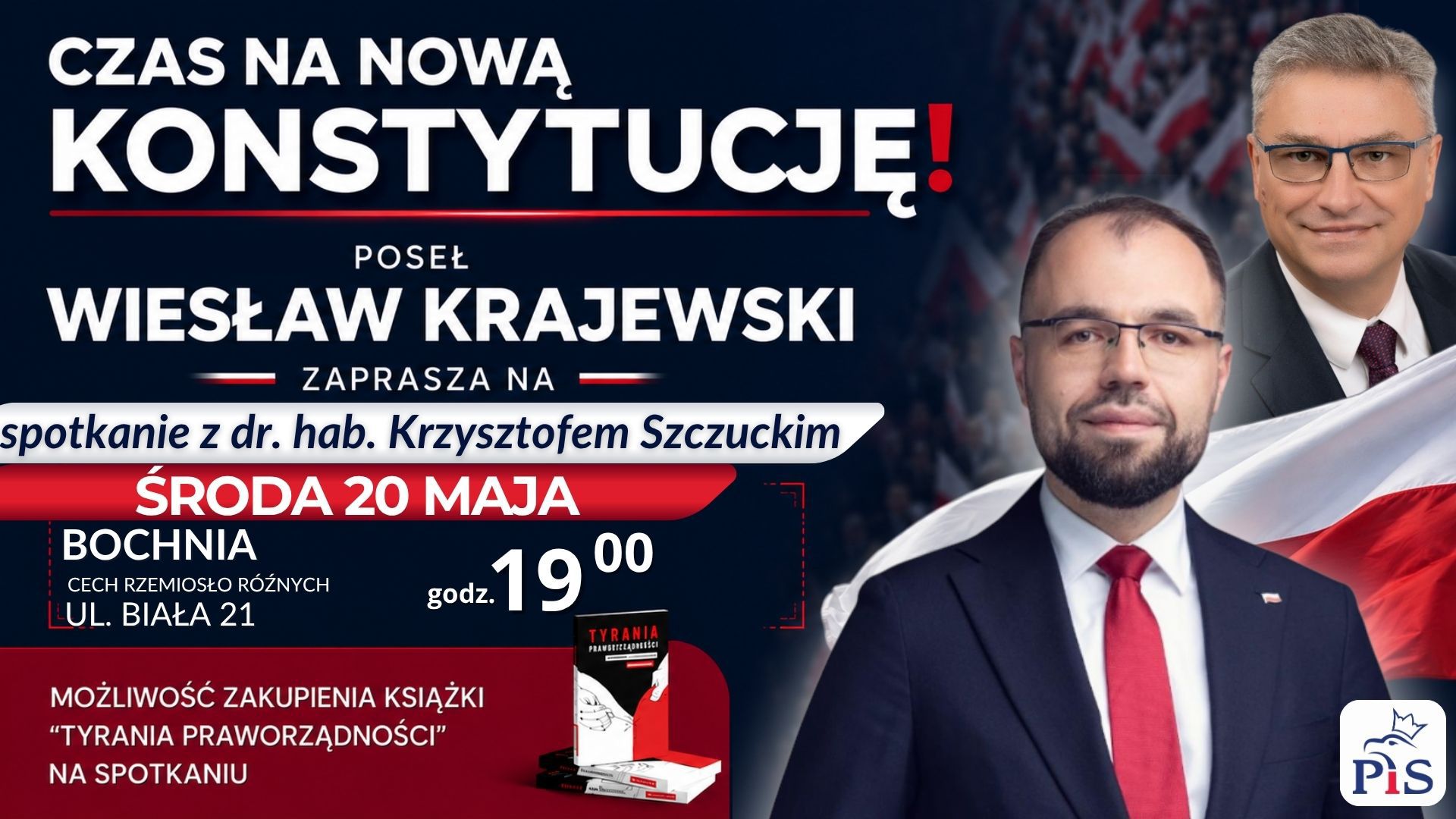 BOCHNIA. Poważna rozmowa o konstytucji – spotkanie z posłami Wiesławem Krajewskim i dr. hab. Krzysztofem Szczuckim