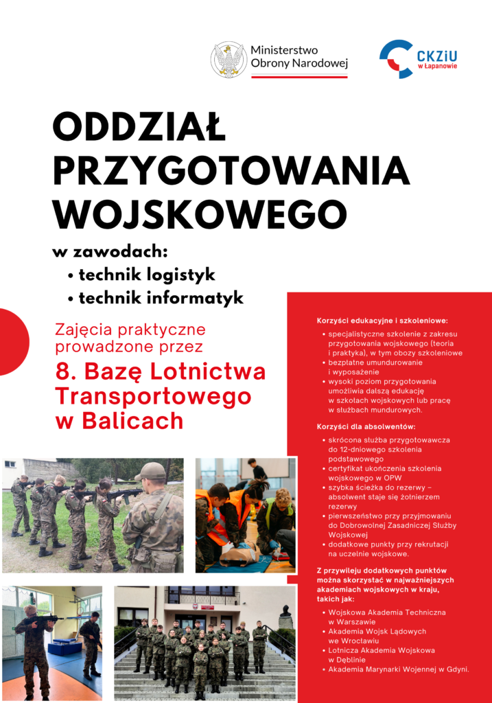 ŁAPANÓW. W CKZiU powstaje Oddział Przygotowania Wojskowego