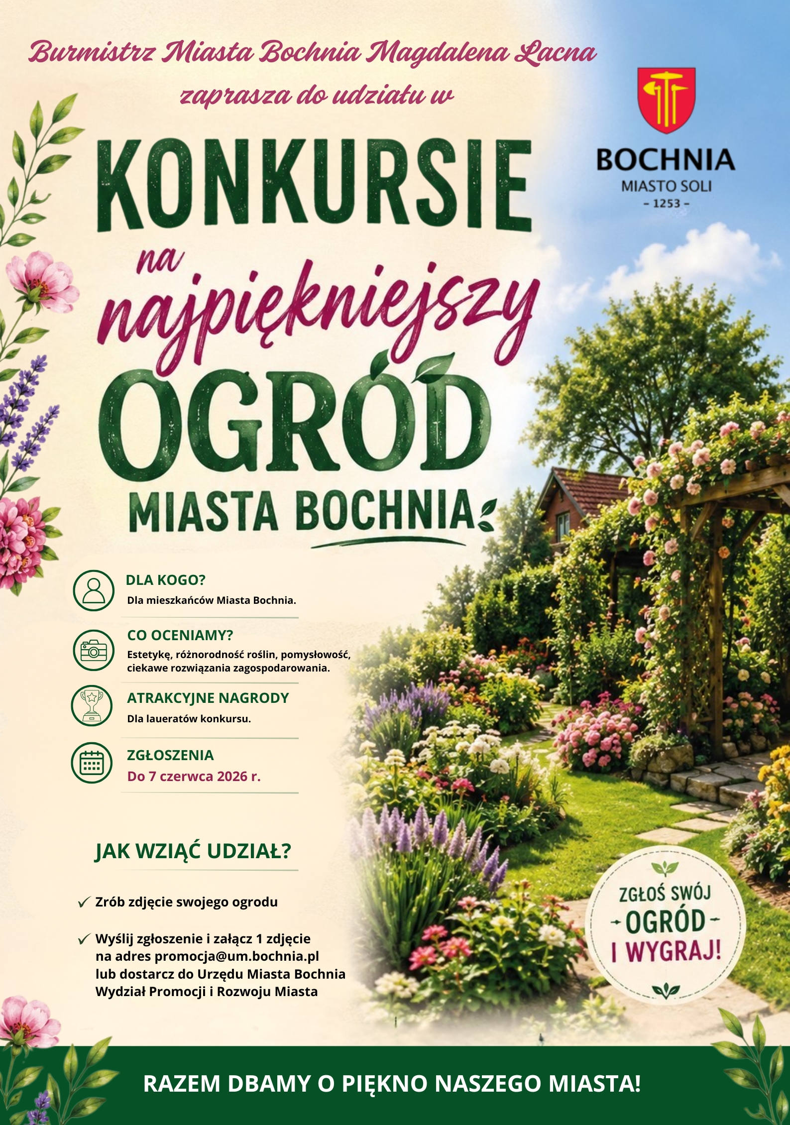 BOCHNI. Burmistrz będzie oceniała ogródki! Kolejna edycja konkursu na najpiękniejszy ogród Bochni
