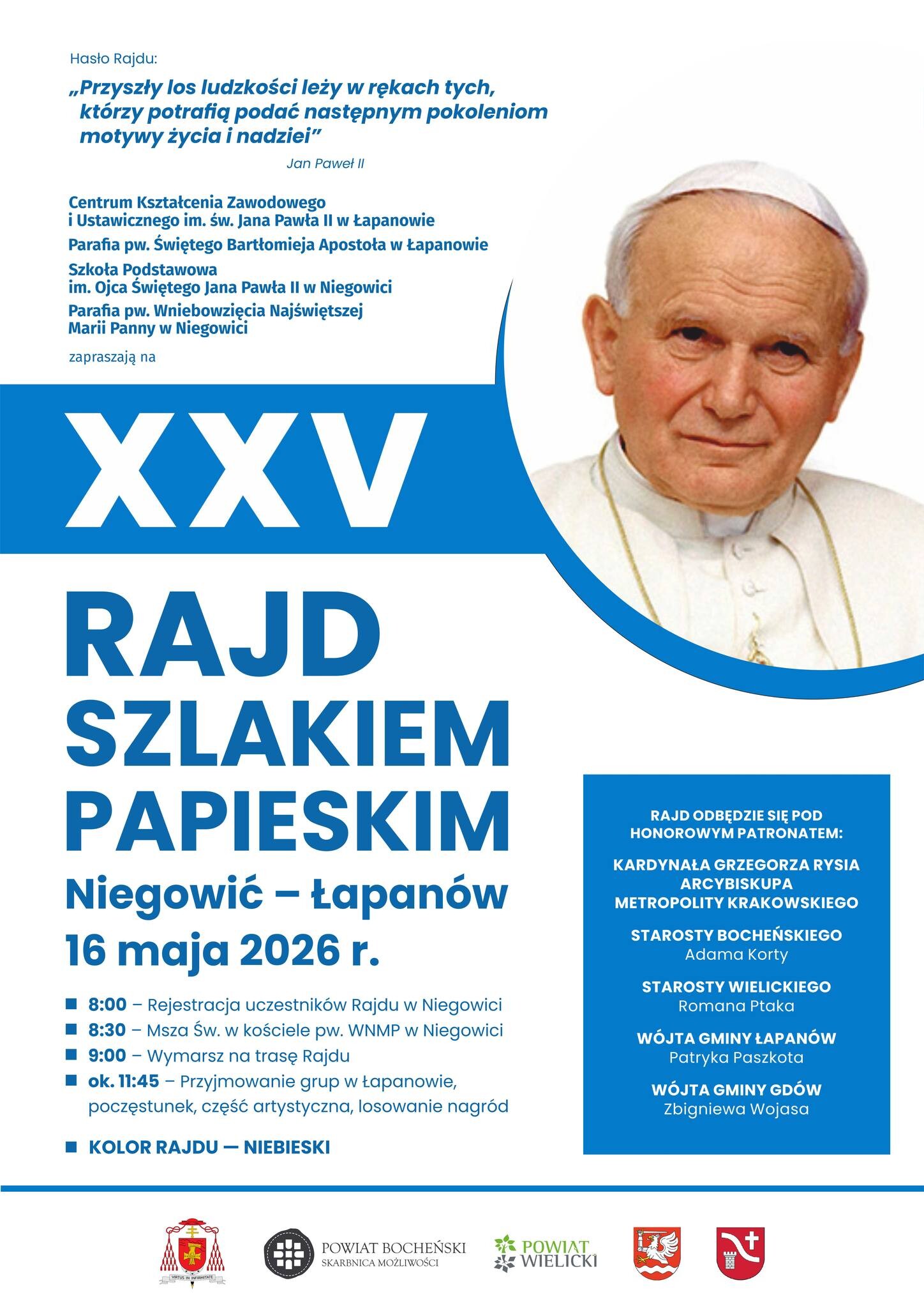 GMINA ŁAPANÓW. XXV Rajd Szlakiem Papieskim z Niegowici do Łapanowa