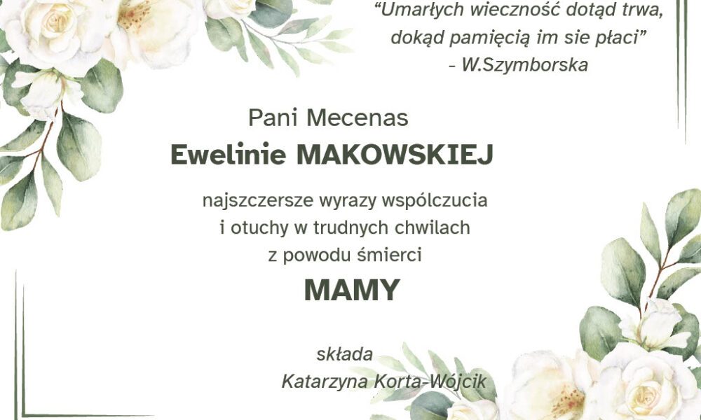 Kondolencje od Katarzyny Korty-Wójcik