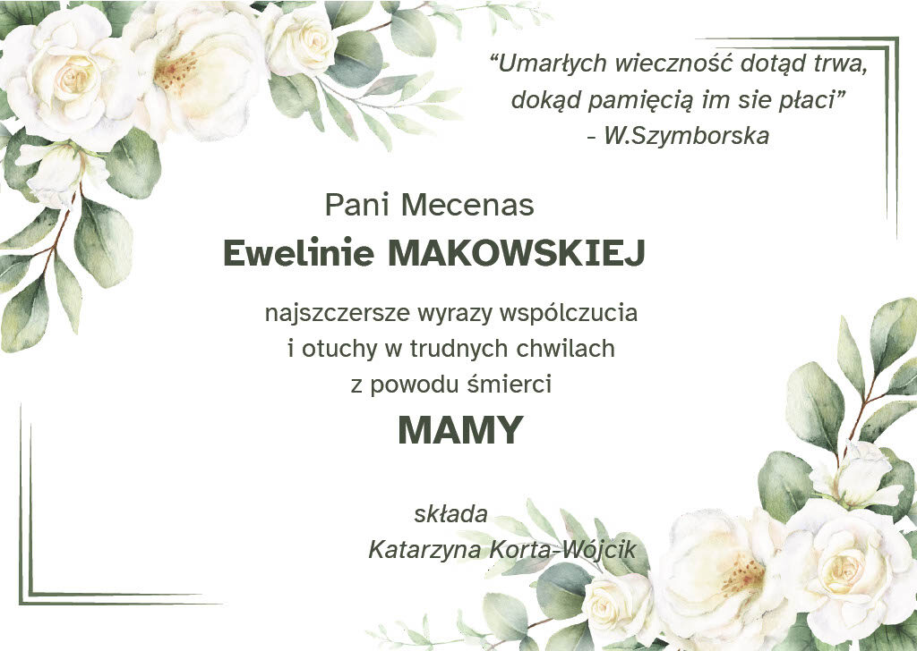 Kondolencje od Katarzyny Korty-Wójcik