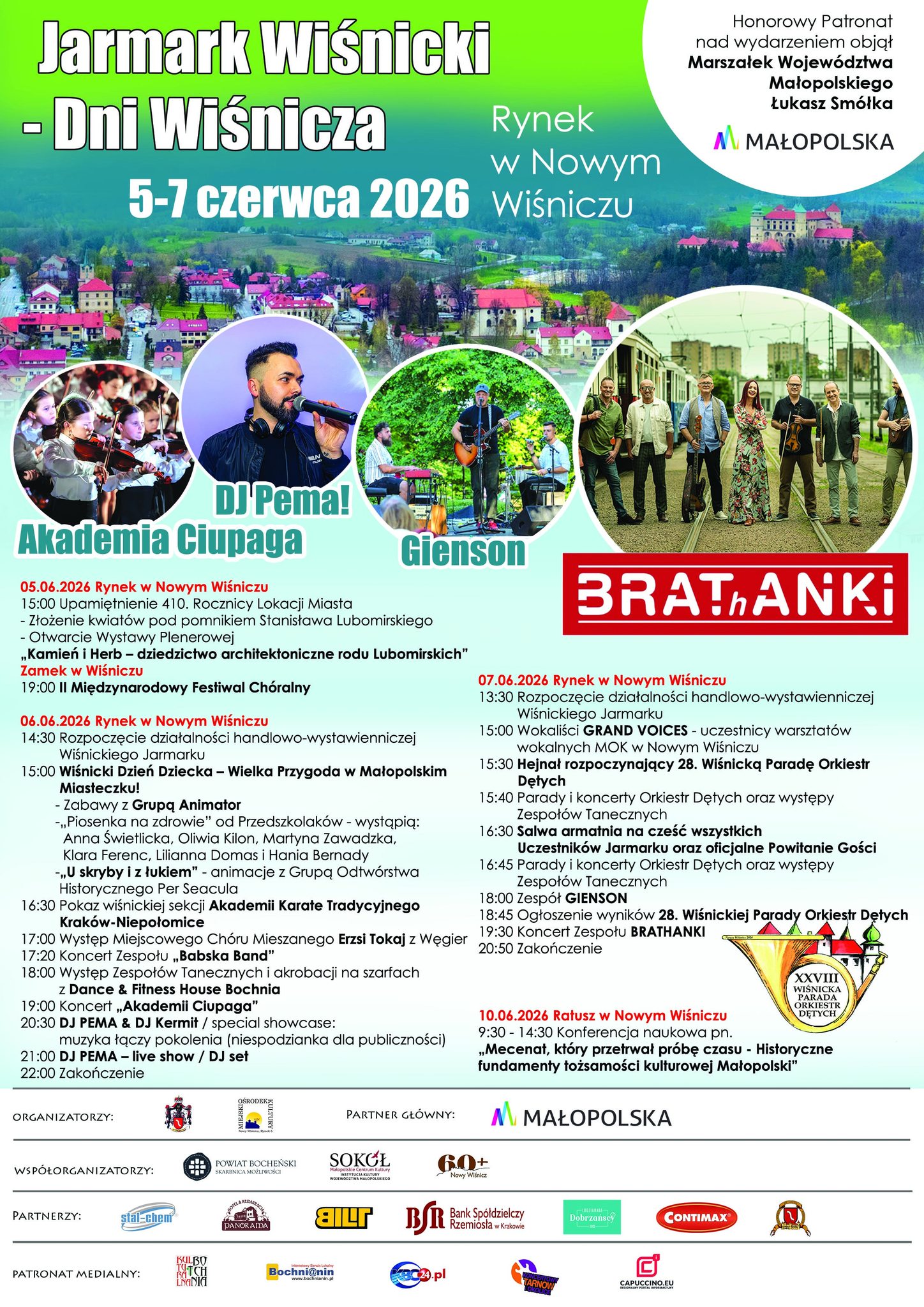 NOWY WIŚNICZ. W weekend Dni Wiśnicza: Brathanki, Akademia Ciupaga i Wiśnicka Parada Orkiestr Dętych [PROGRAM]
