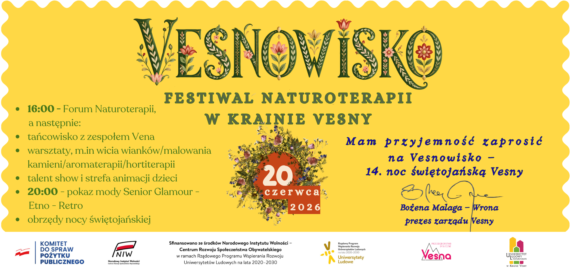 GMINA GNOJNIK. W sobotę Vesnowisko – Festiwal Naturoterapii w Krainie Vesny