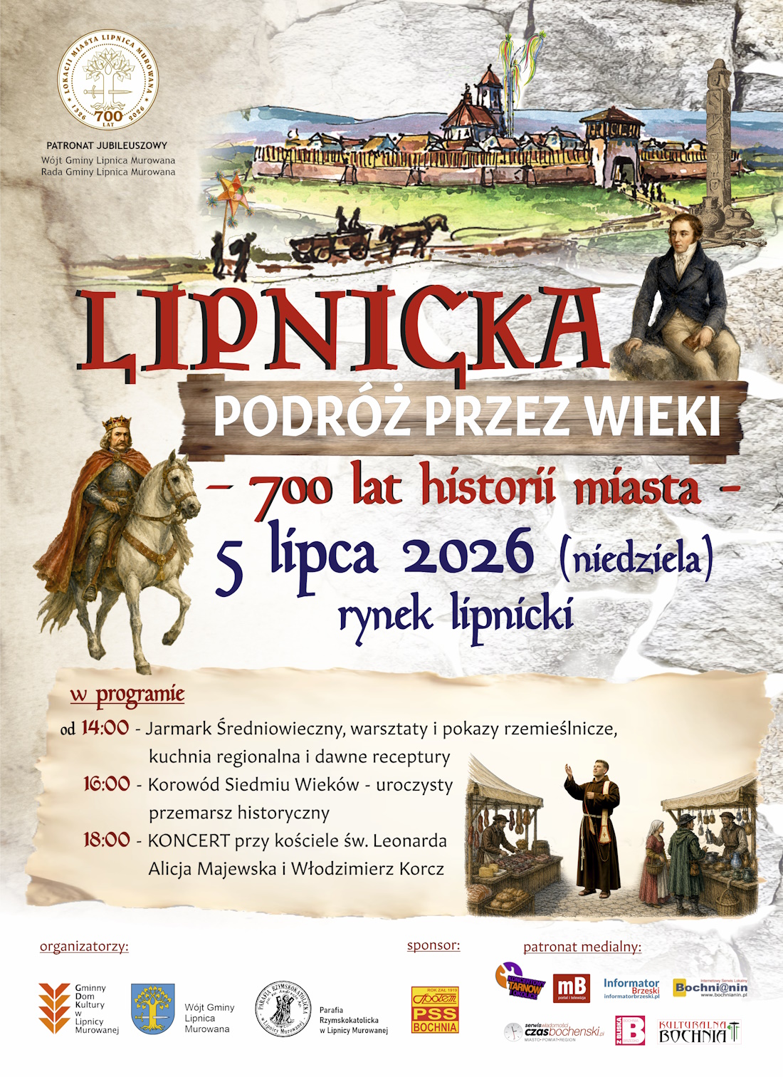 LIPNICA MUROWANA. W niedzielę „Lipnicka podróż przez wieki – 700 lat historii miasta”: jarmark, korowód i koncert Alicji Majewskiej [PROGRAM, WIDEO]