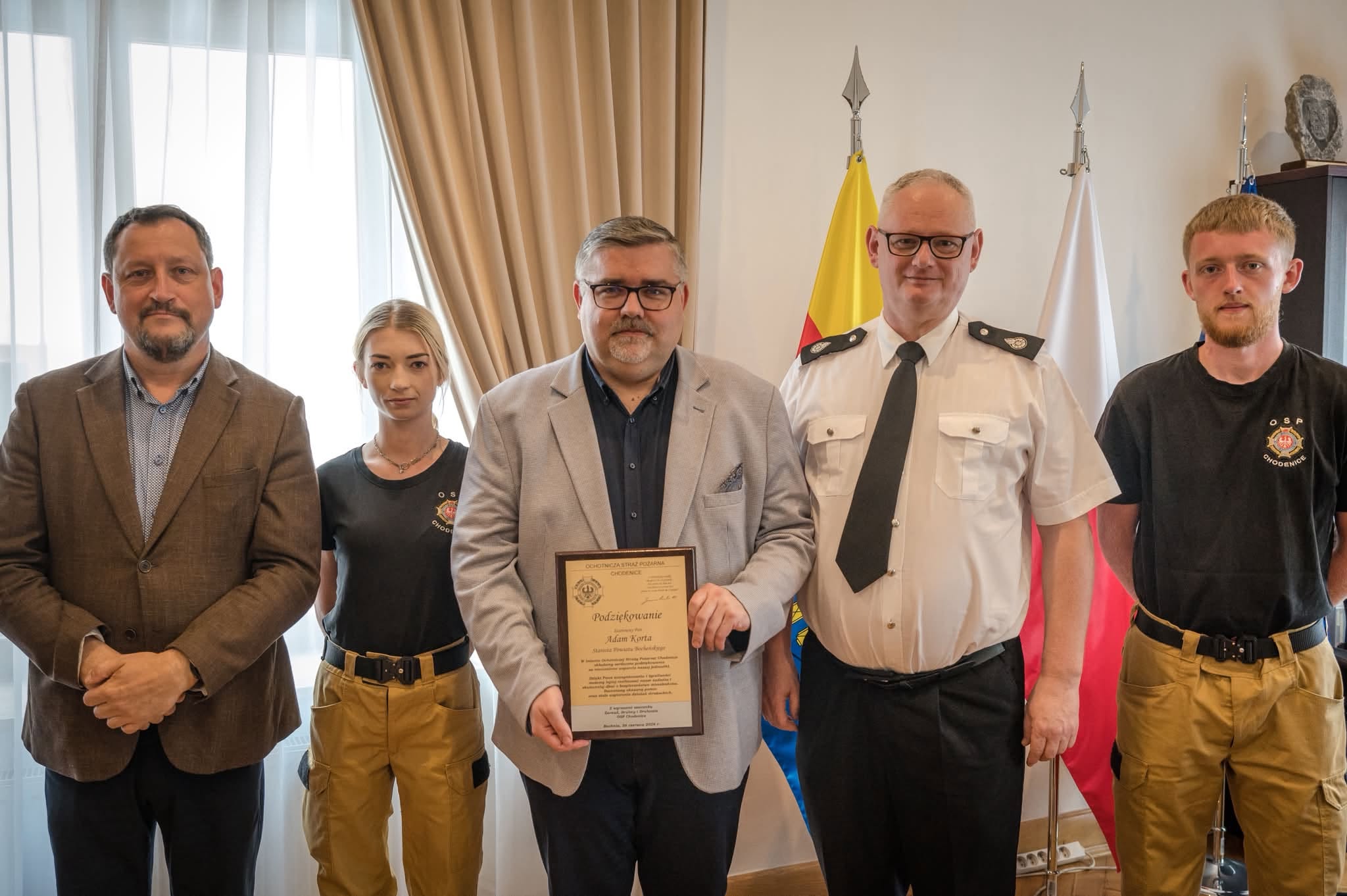 BOCHNIA. Strażacy z OSP Chodenice osobiście podziękowali staroście, którego burmistrz nie zaprosiła na uroczystość