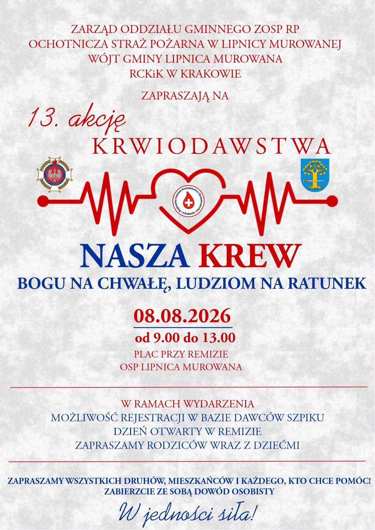 LIPNICA MUROWANA. Oddaj krew, pomóż potrzebującym!