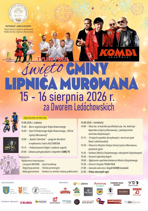 LIPNICA MUROWANA. Na święcie gminy zagra zespół Kombi [PROGRAM]