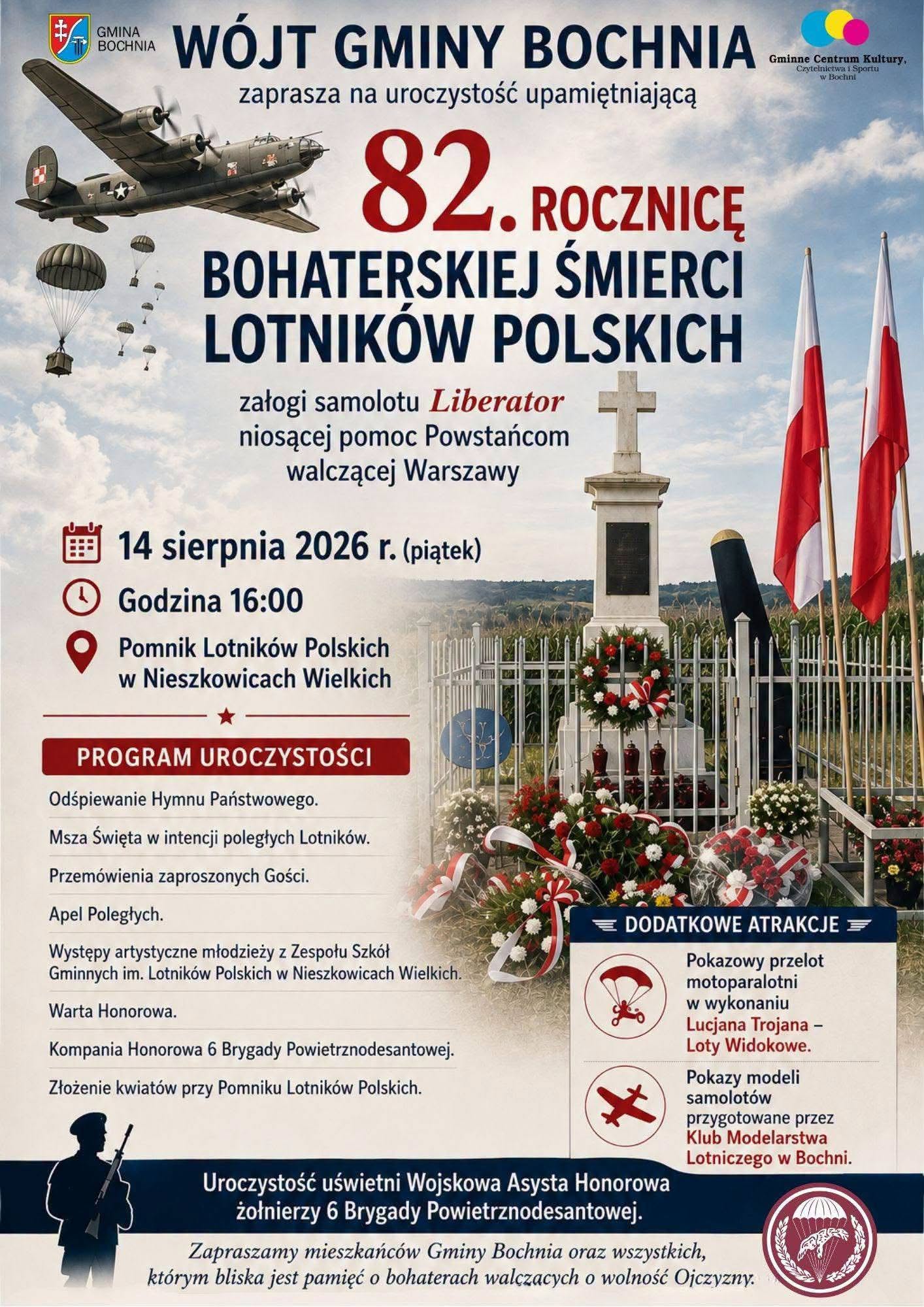 GMINA BOCHNIA. Pamiętają o bohaterach z Liberatora