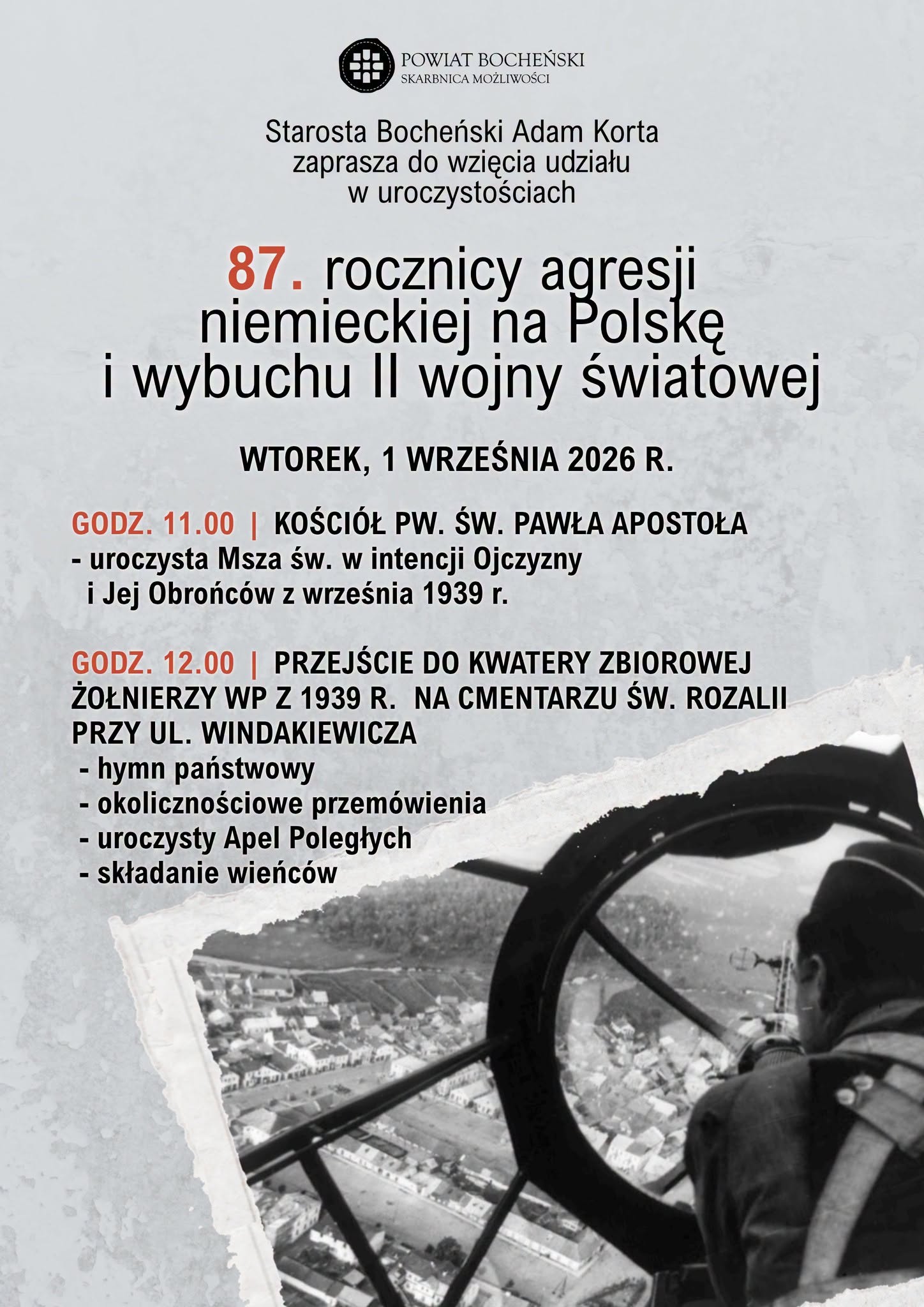 BOCHNIA. Pamiętają o 87. rocznicy agresji niemieckiej na Polskę