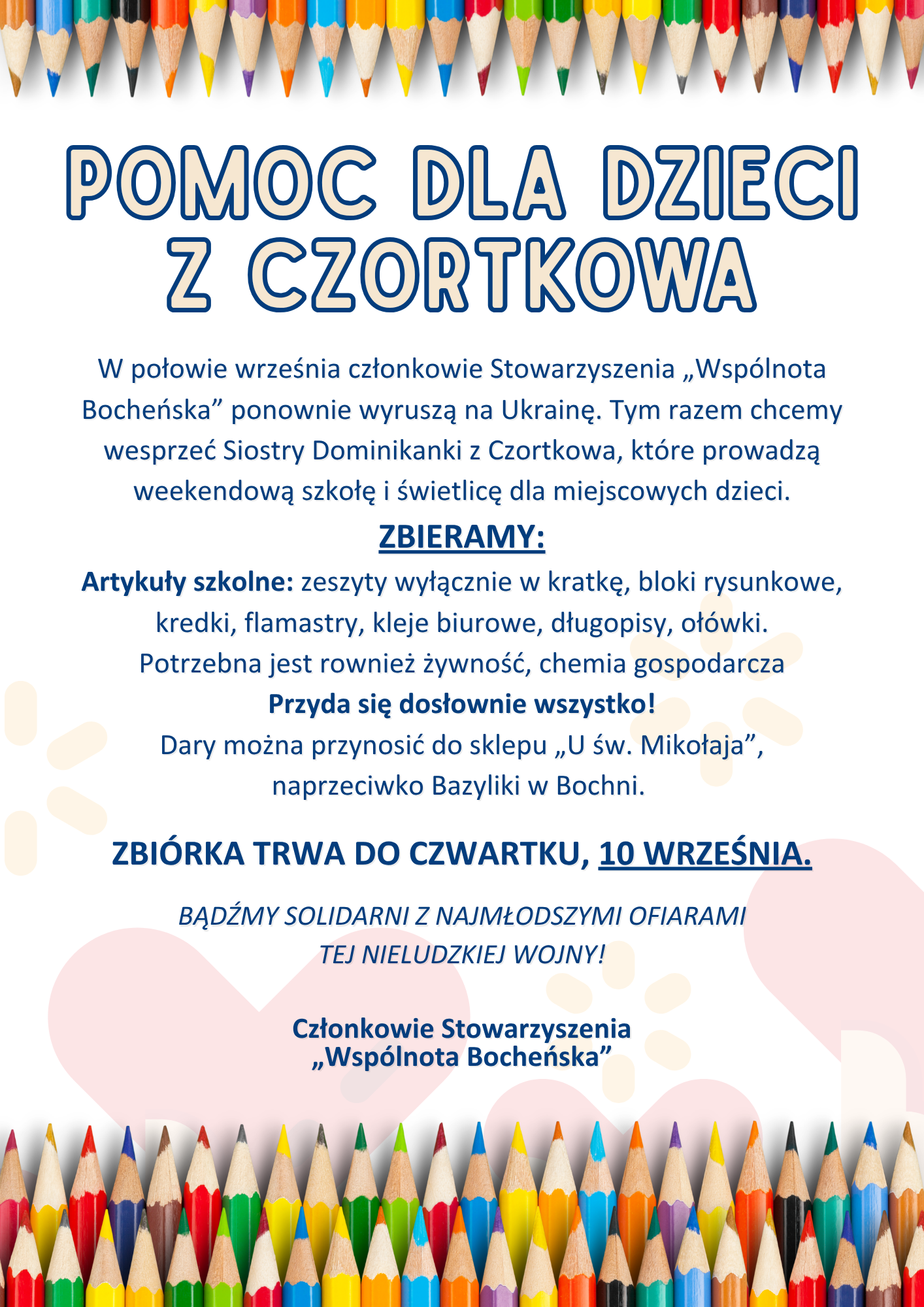 BOCHNIA. Potrzebna pomoc dla dzieci z Czortkowa na Ukrainie. Dary przyjmowane będą do 10 września