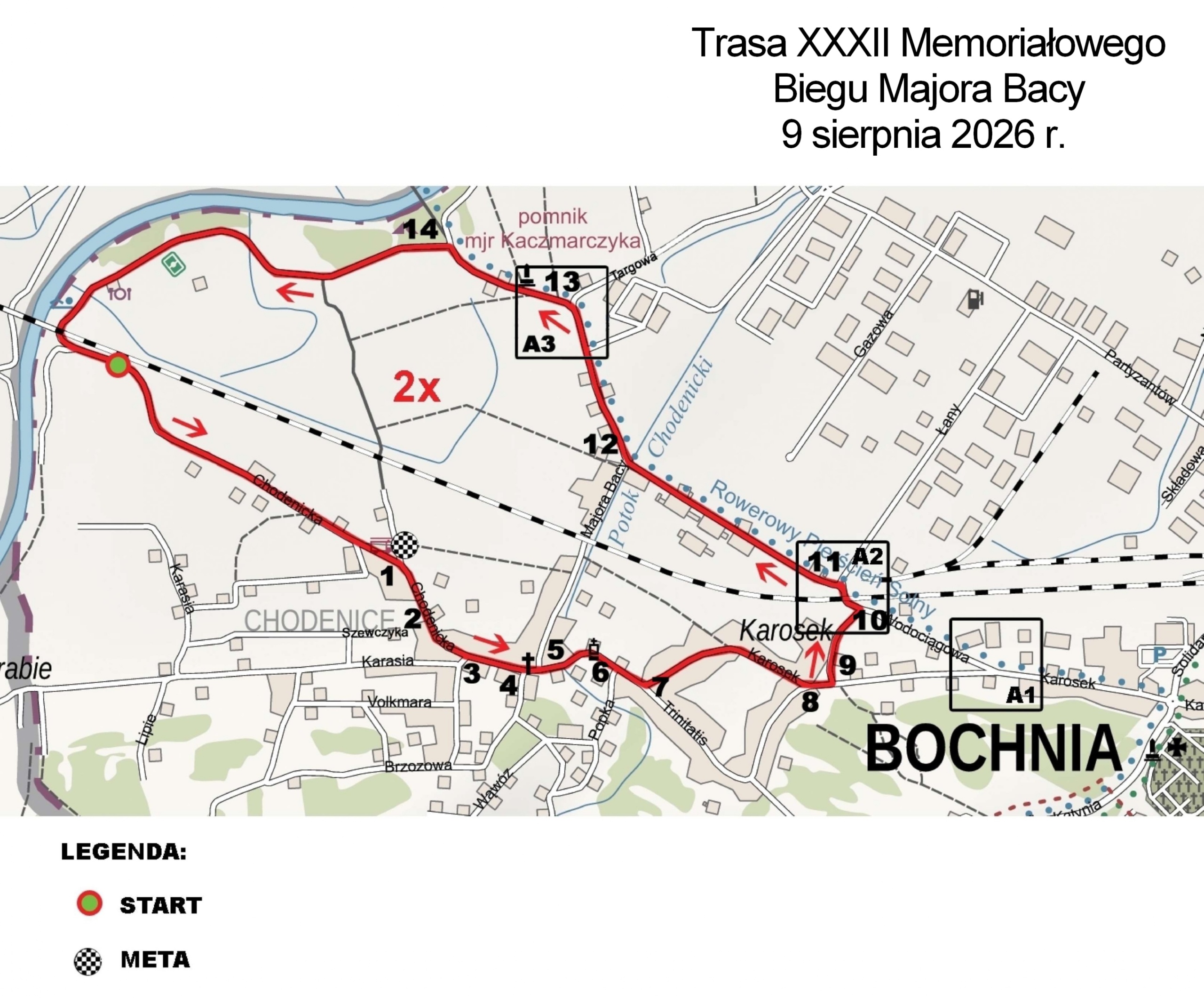 BOCHNIA. W niedzielę memoriałowy Bieg Majora Bacy. Będą zmiany w organizacji ruchu [MAPA]