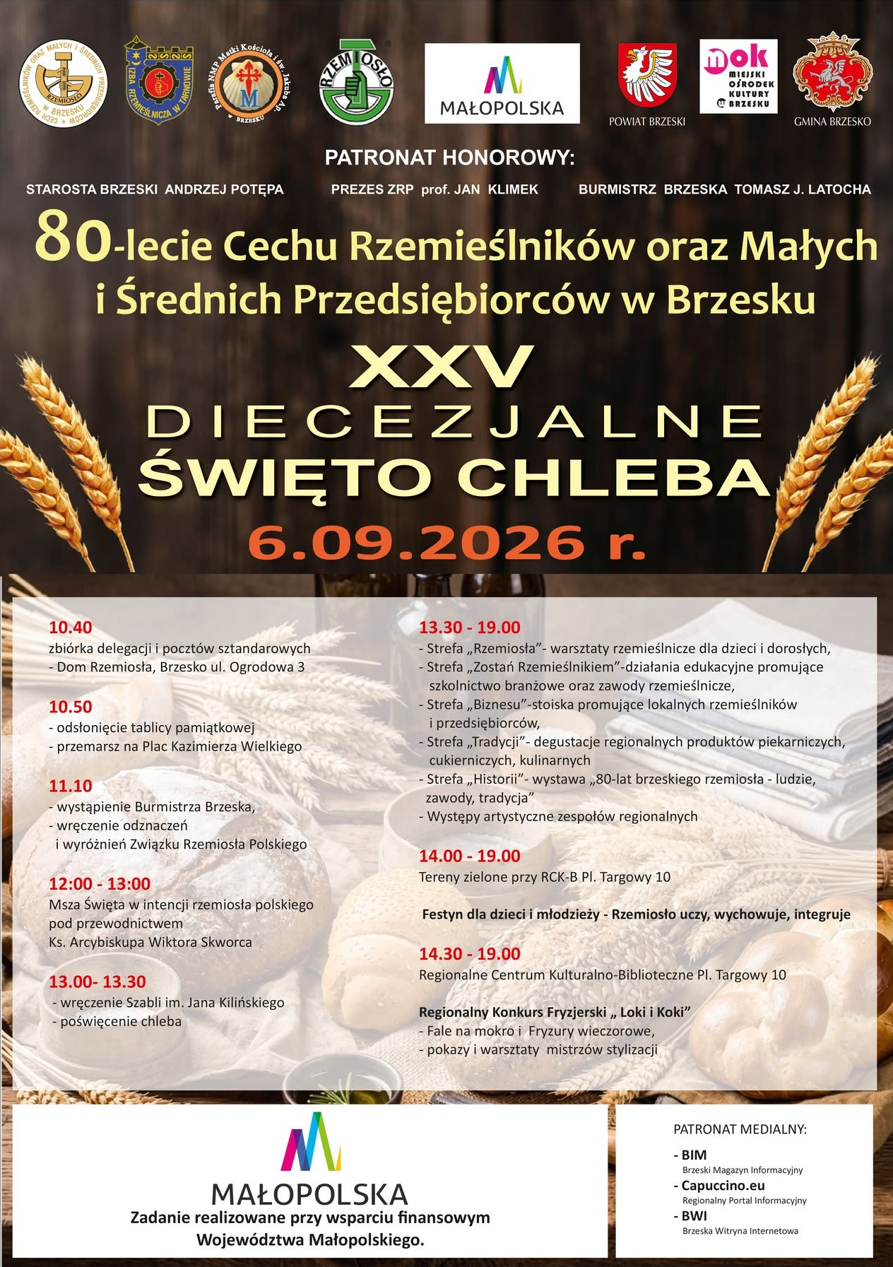 BRZESKO. XXV Diecezjalne Święto Chleba oraz 80-lecie Cechu Rzemieślników w Brzesku