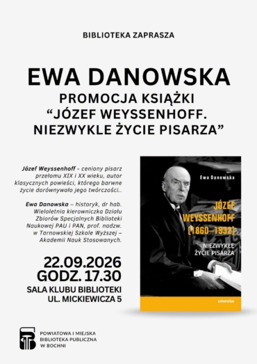 BOCHNIA. We wtorek w bibliotece spotkanie z dr hab. Ewą Danowską i promocja książki