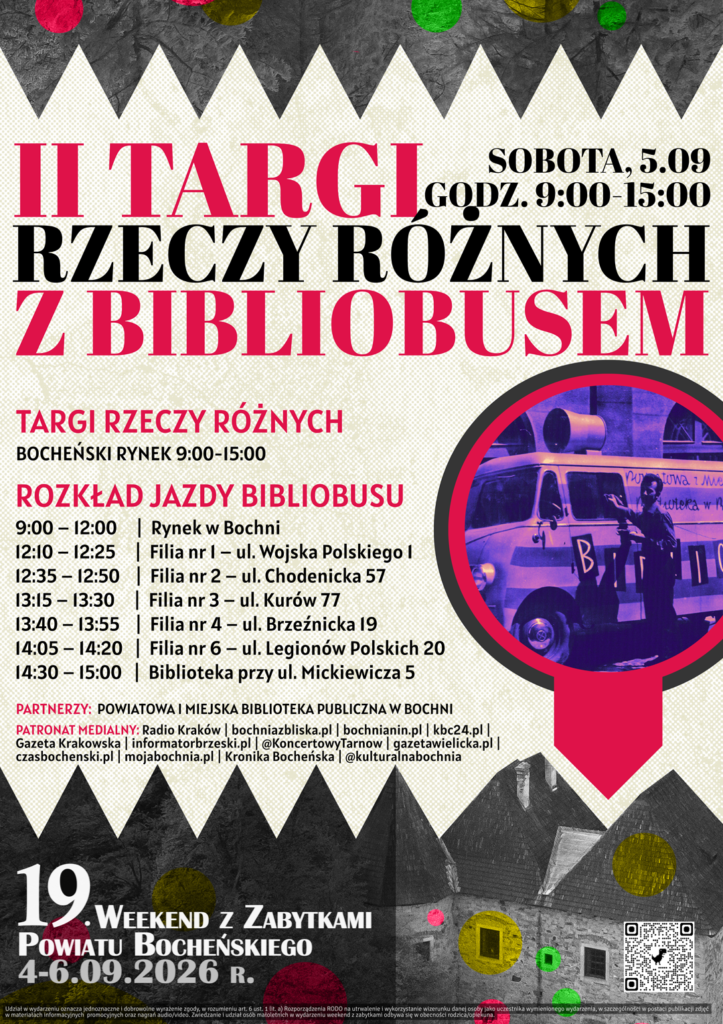 POWIAT BOCHEŃSKI. Bibliobus wraca na ulice Bochni, a Rynek zamieni się w wielki pchli targ [WIDEO]