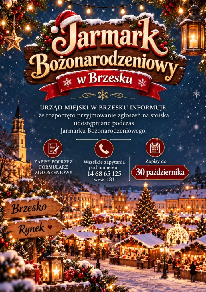 BRZESKO. Ruszyły zapisy wystawców na Jarmark Bożonarodzeniowy w Brzesku