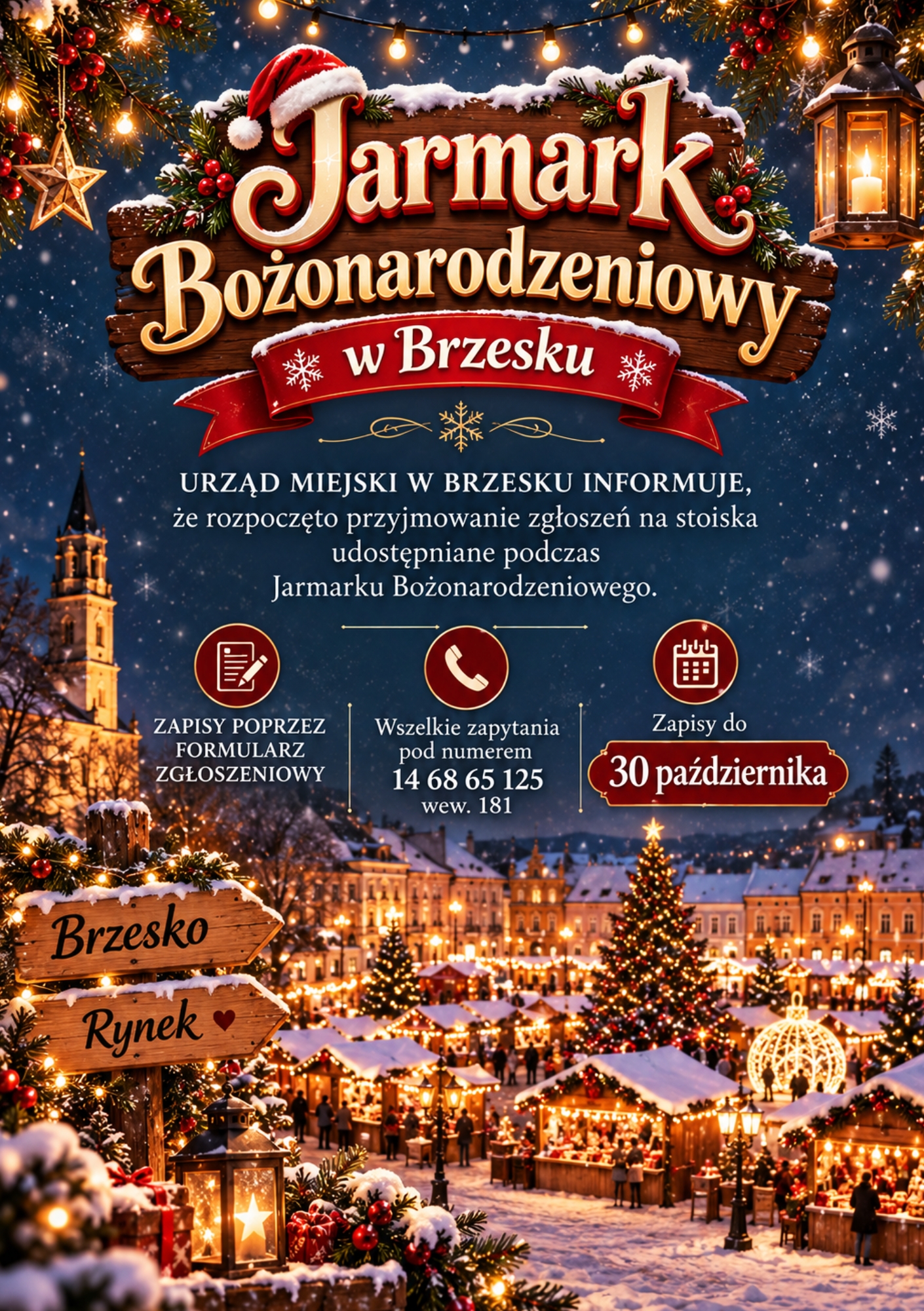 BRZESKO. Ruszyły zapisy wystawców na Jarmark Bożonarodzeniowy w Brzesku