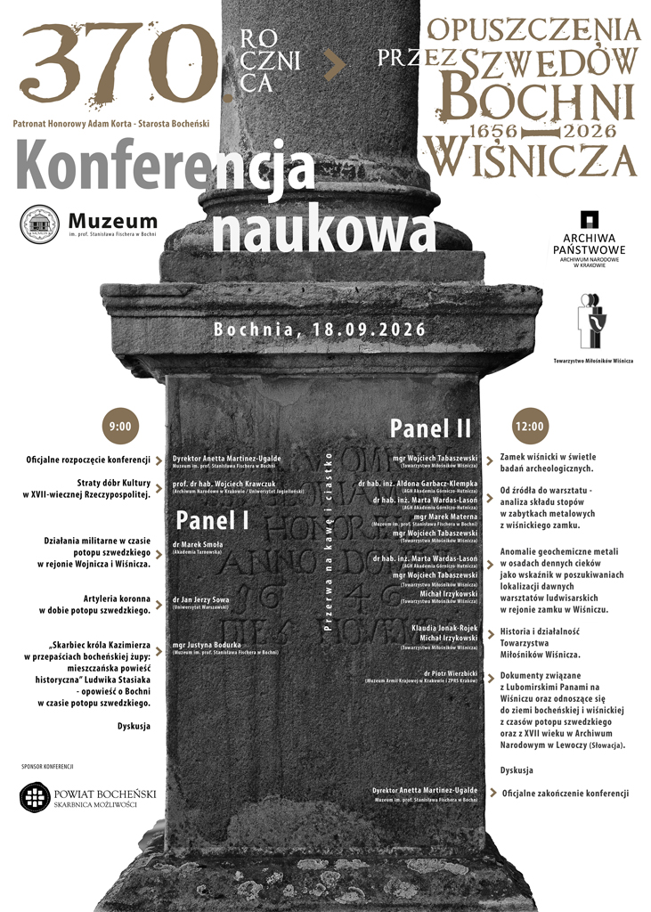 BOCHNIA. W piątek w muzeum konferencja naukowa w 370. rocznicą opuszczenia przez Szwedów Bochni Wiśnicza [PROGRAM]